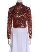 Smythe Sequin Mock Neck Crop Top