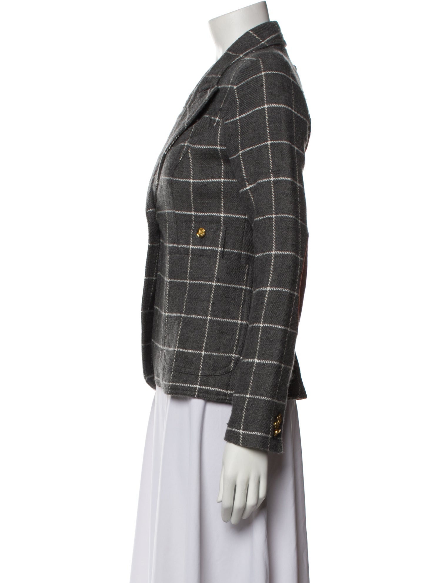 Smythe Wool Plaid Print Blazer