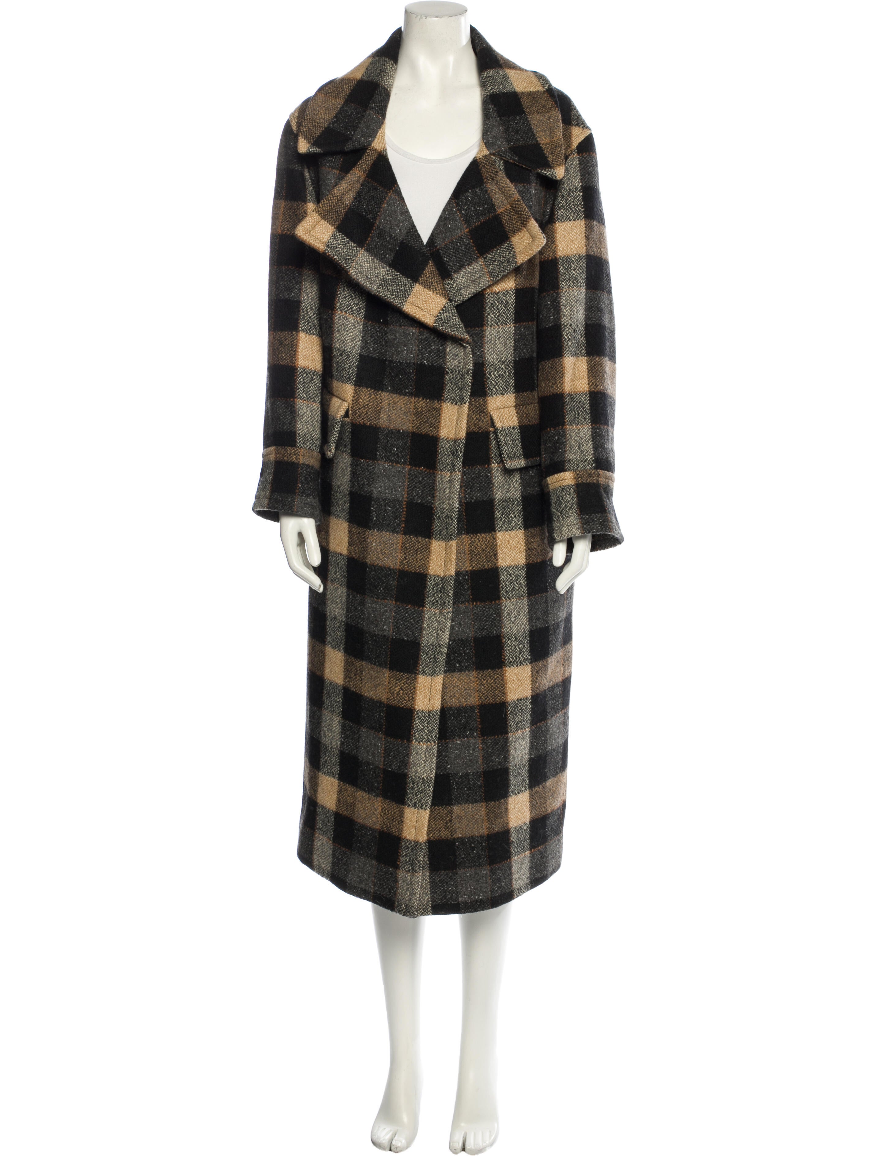 Smythe Virgin Wool Plaid Print Coat w/ Tags