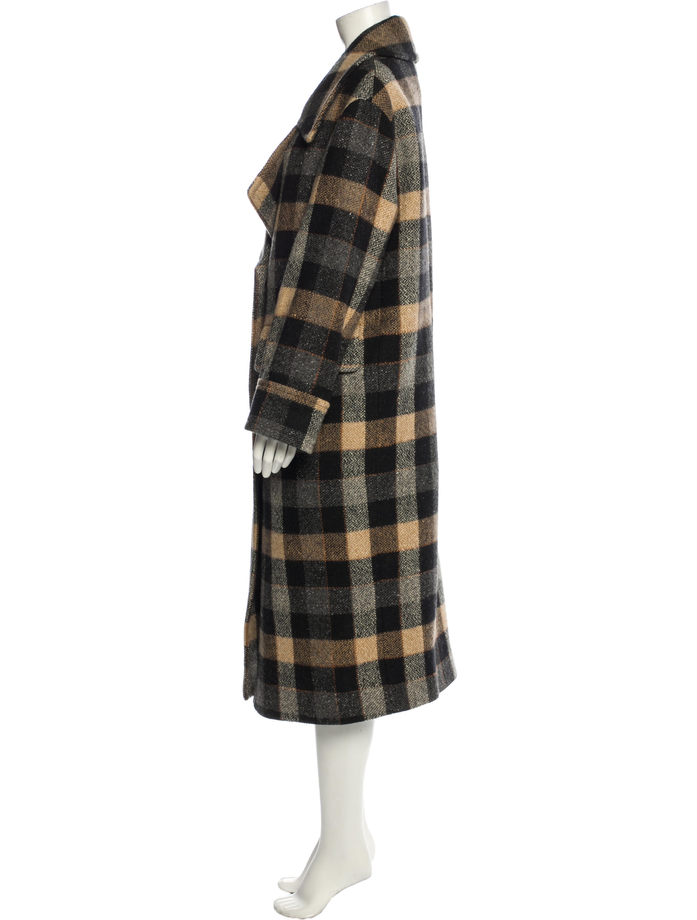 Smythe Virgin Wool Plaid Print Coat w/ Tags
