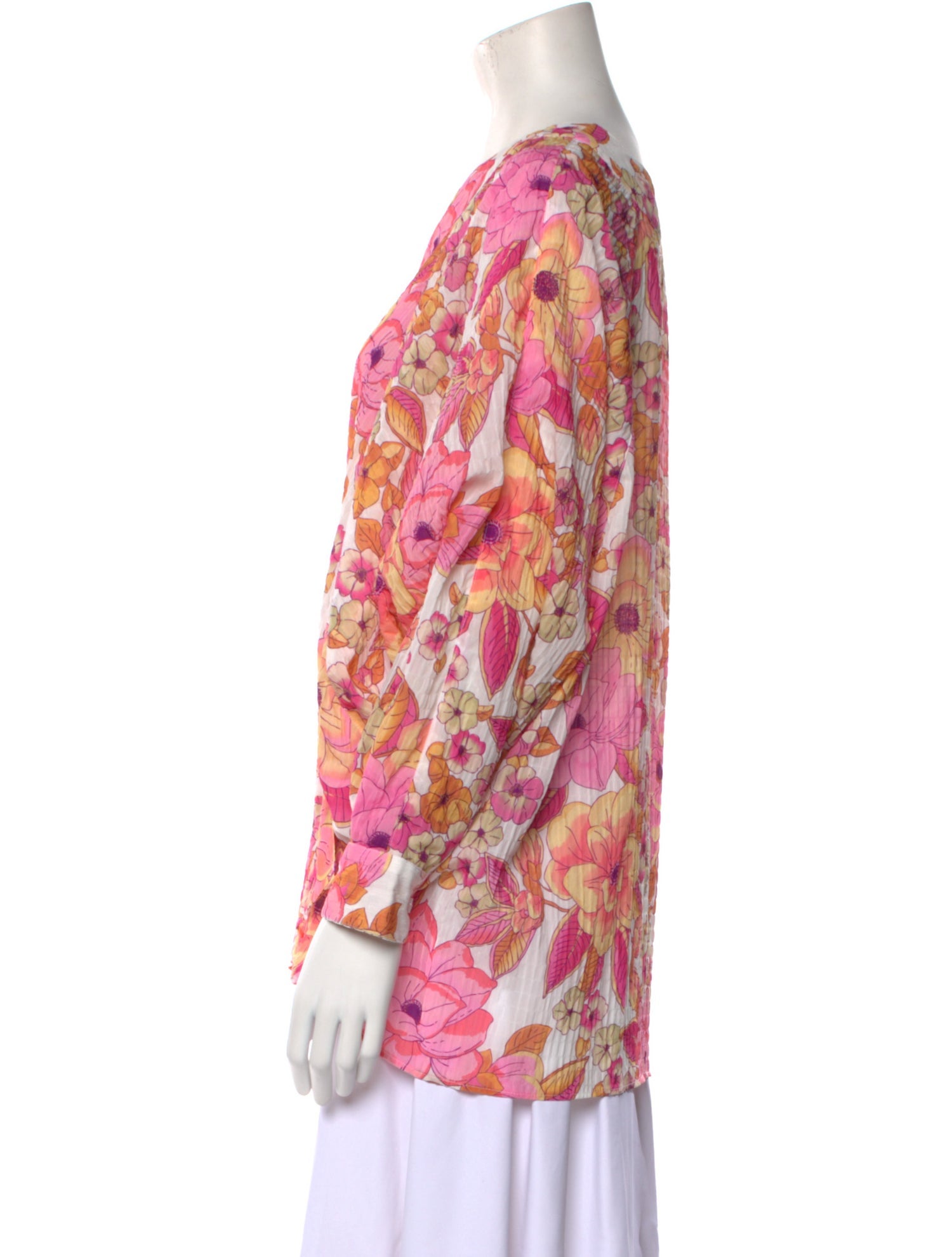 Smythe Floral Print V-Neck Blouse