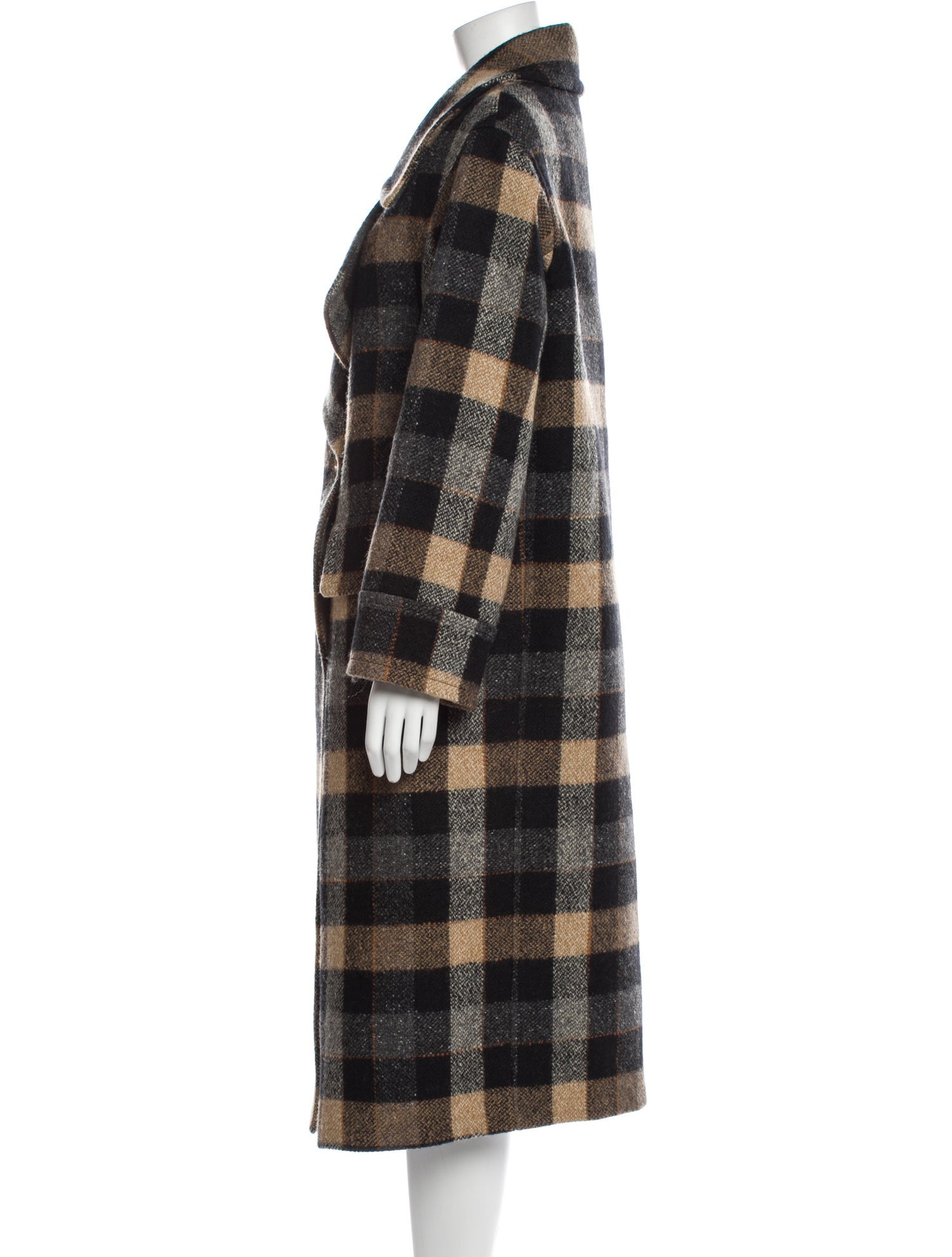 Smythe Virgin Wool Plaid Print Coat