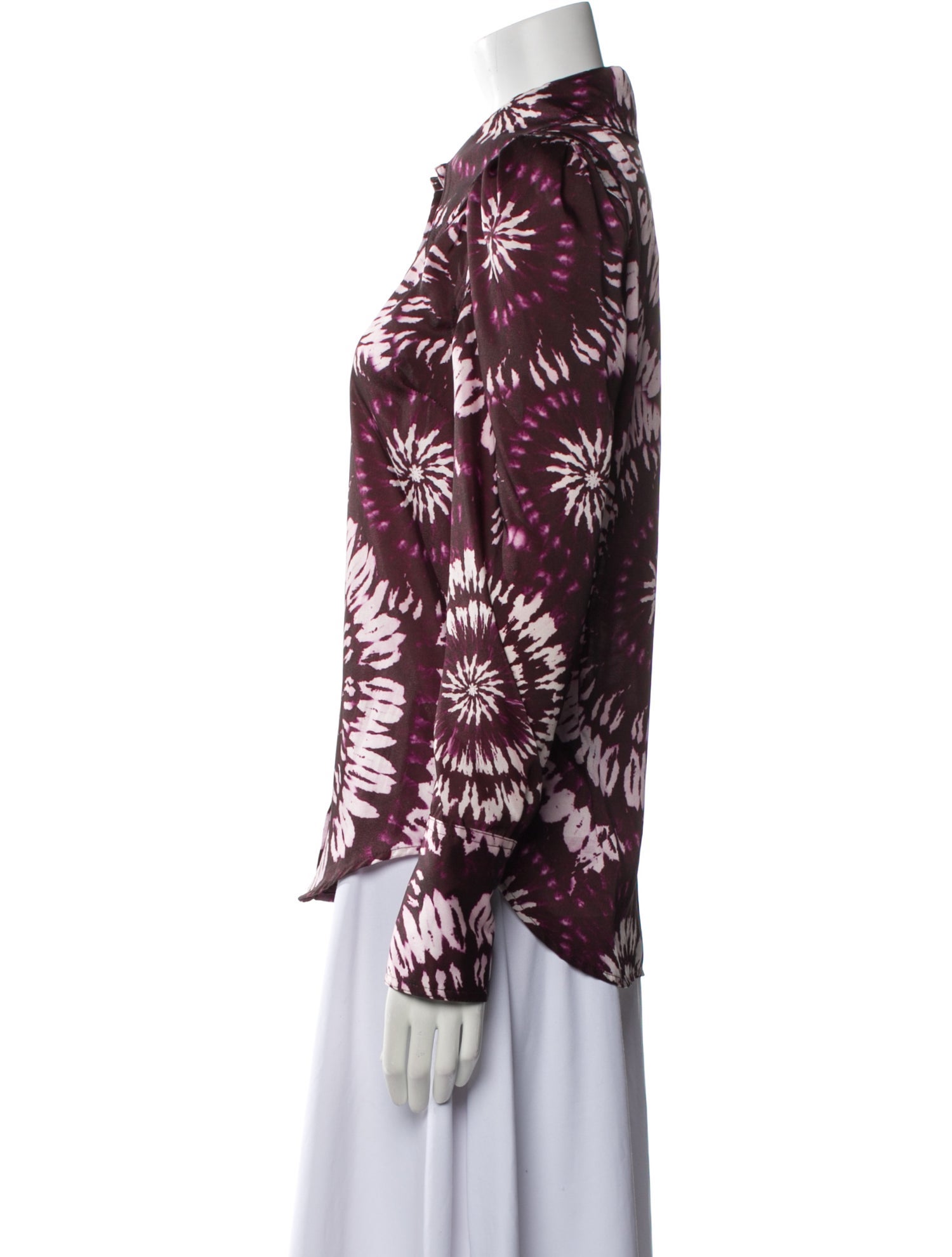 Smythe Printed Long Sleeve Button-Up Top w/ Tags