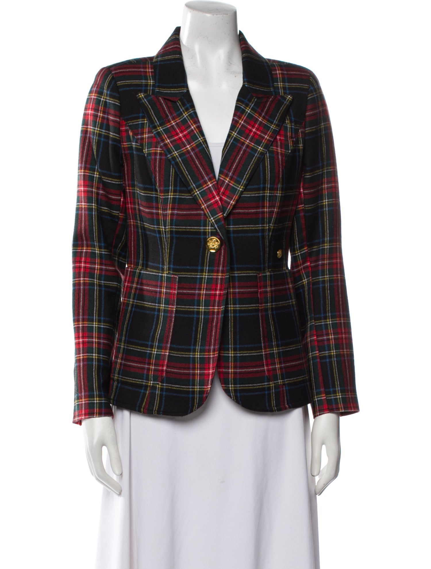 Smythe Wool Plaid Print Blazer