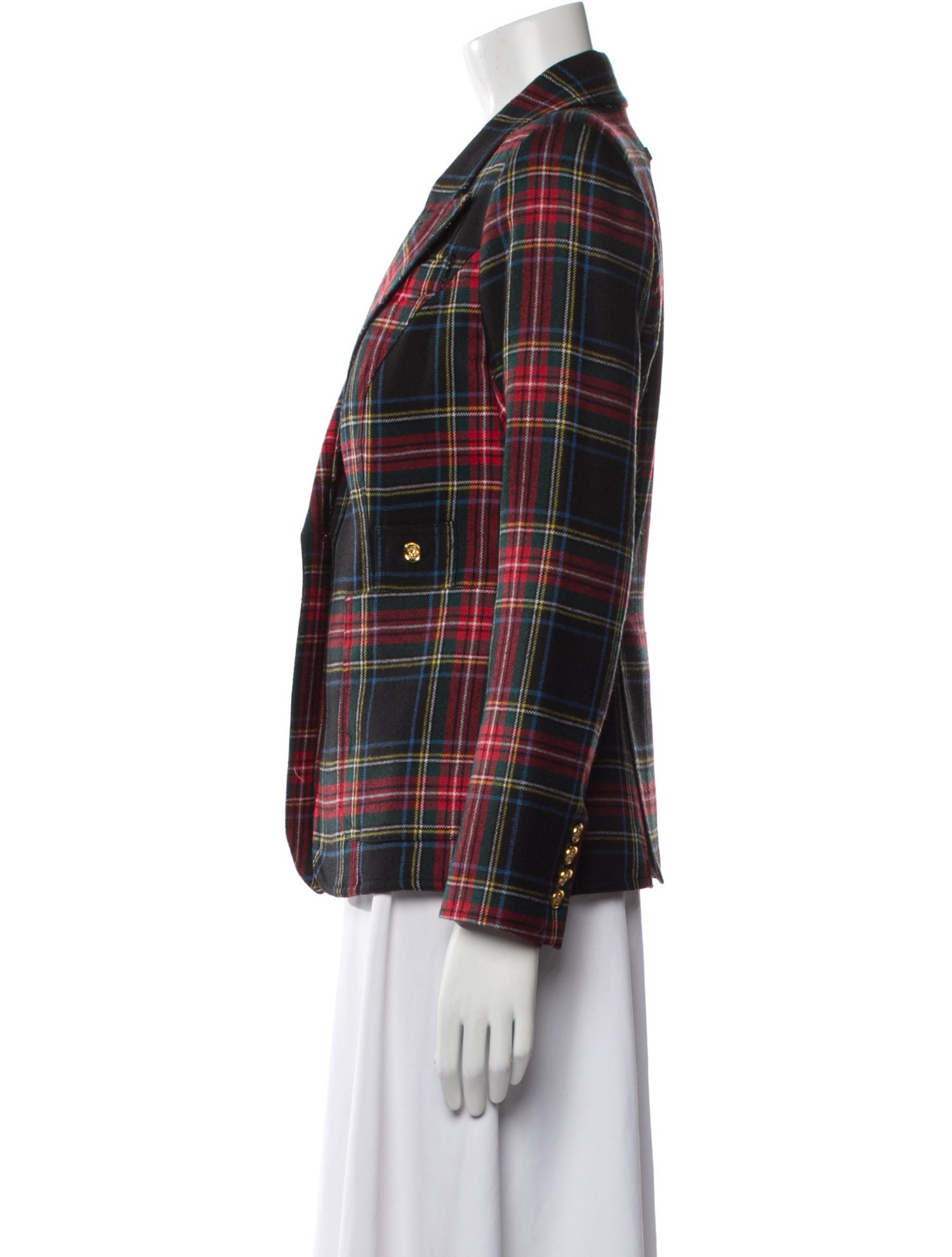 Smythe Wool Plaid Print Blazer