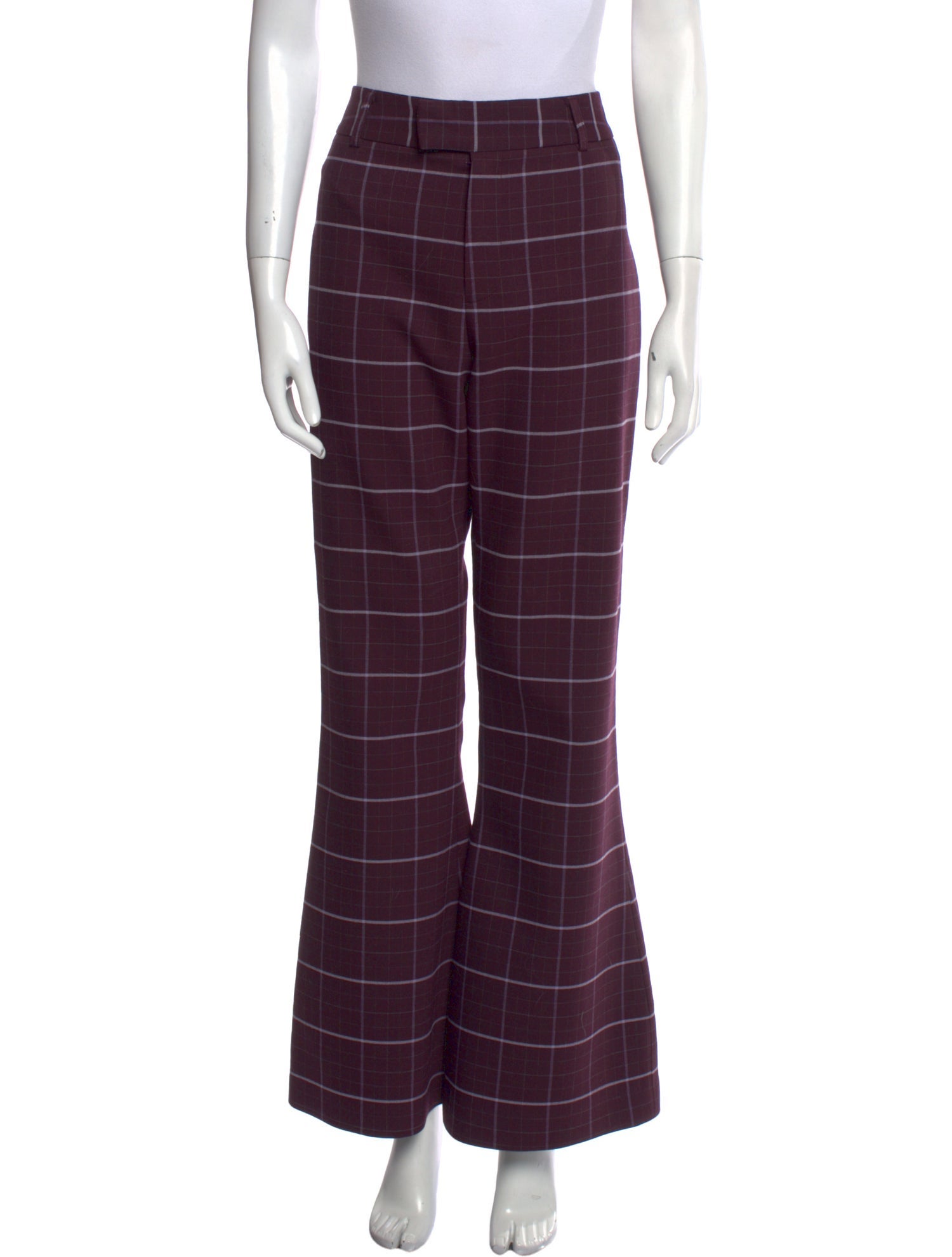 Smythe Plaid Print Wide Leg Pants