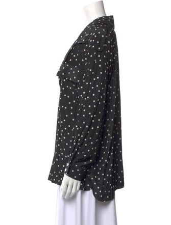 Smythe Polka Dot Print Long Sleeve Button-Up Top