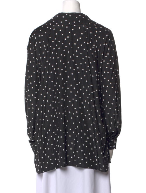 Smythe Polka Dot Print Long Sleeve Button-Up Top