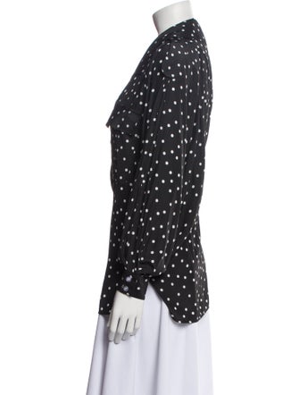 Smythe Polka Dot Print Long Sleeve Button-Up Top
