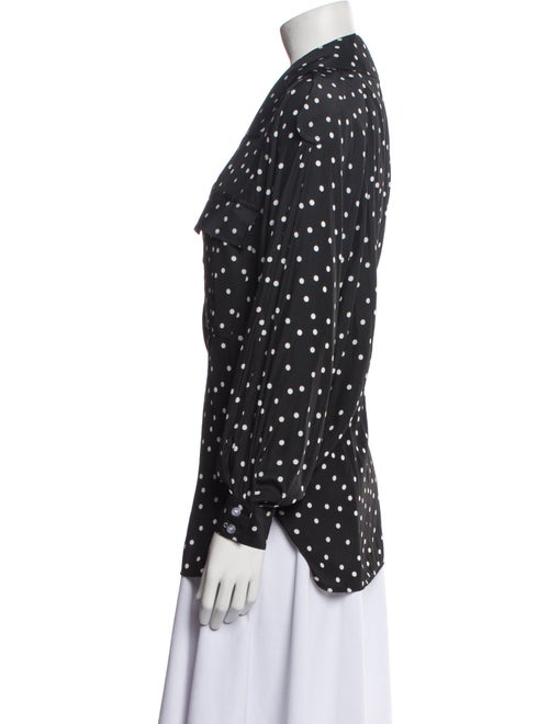 Smythe Polka Dot Print Long Sleeve Button-Up Top