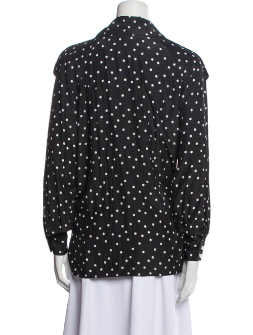 Smythe Polka Dot Print Long Sleeve Button-Up Top