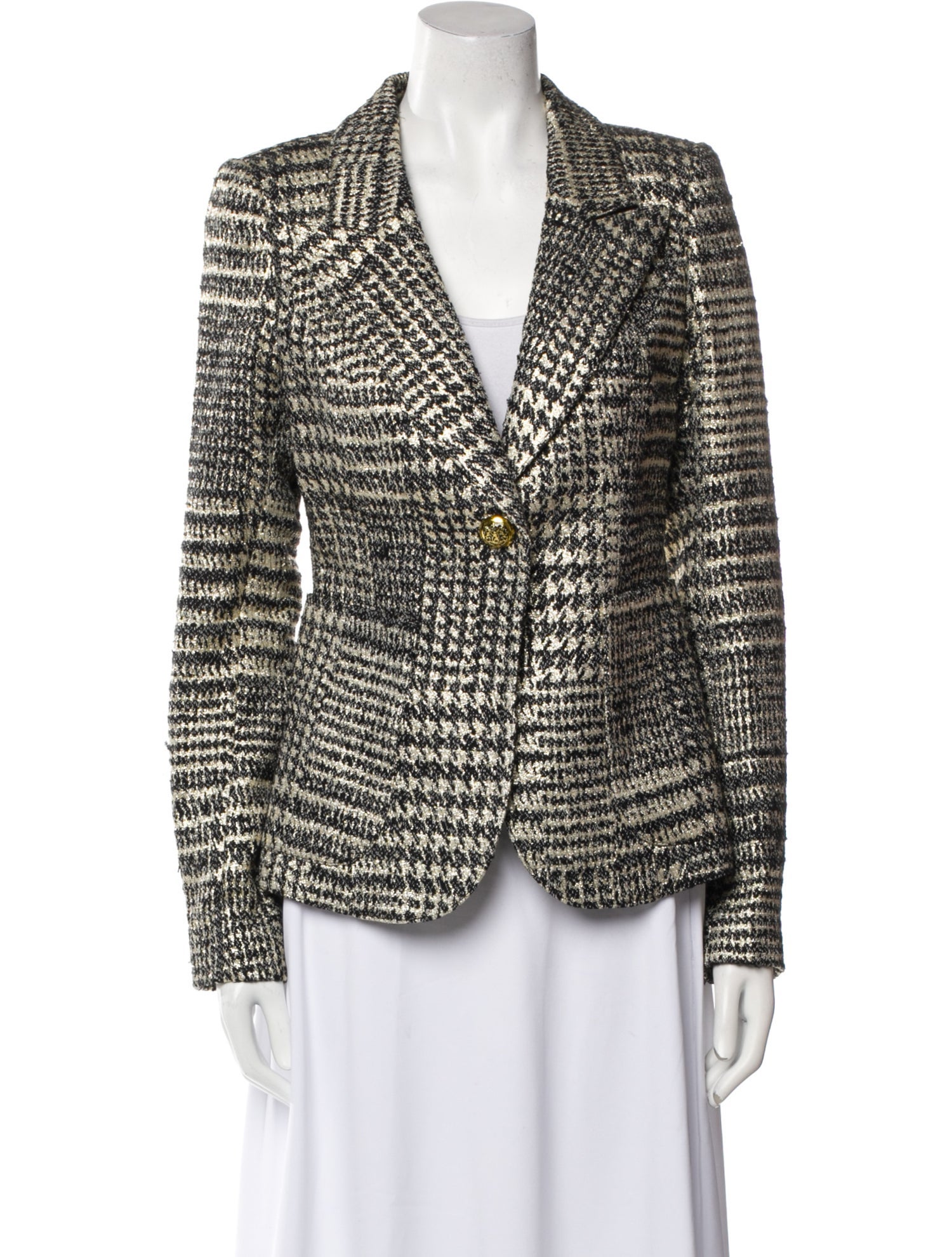 Smythe Houndstooth Print Blazer