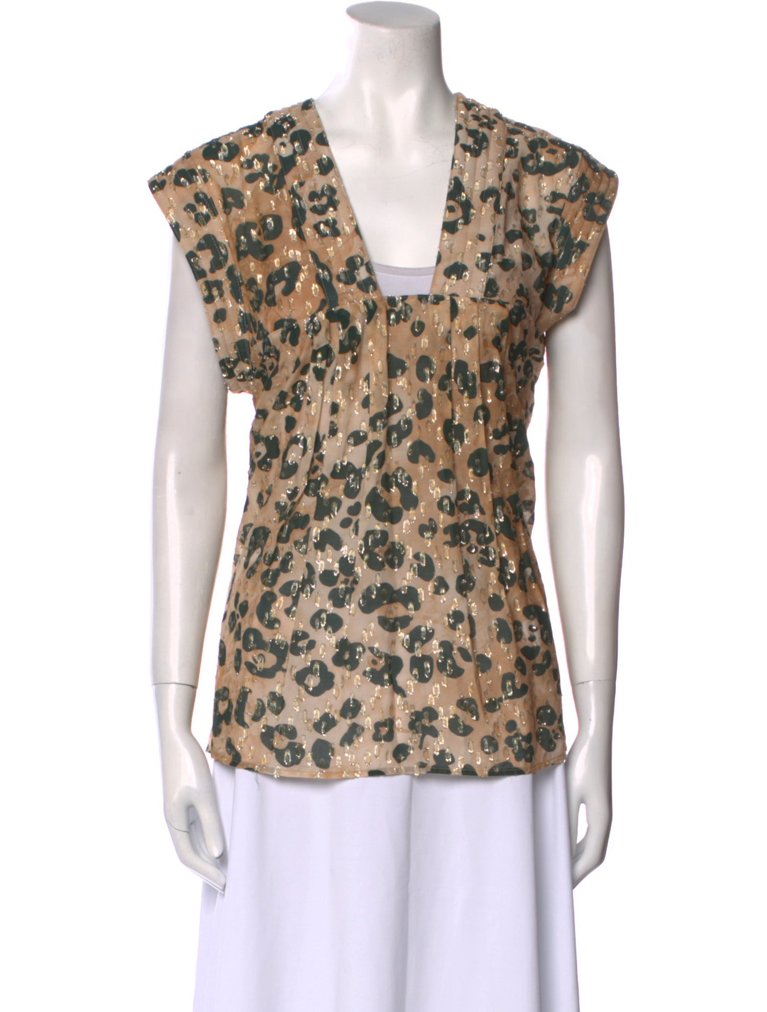 Smythe Printed V-Neck Blouse