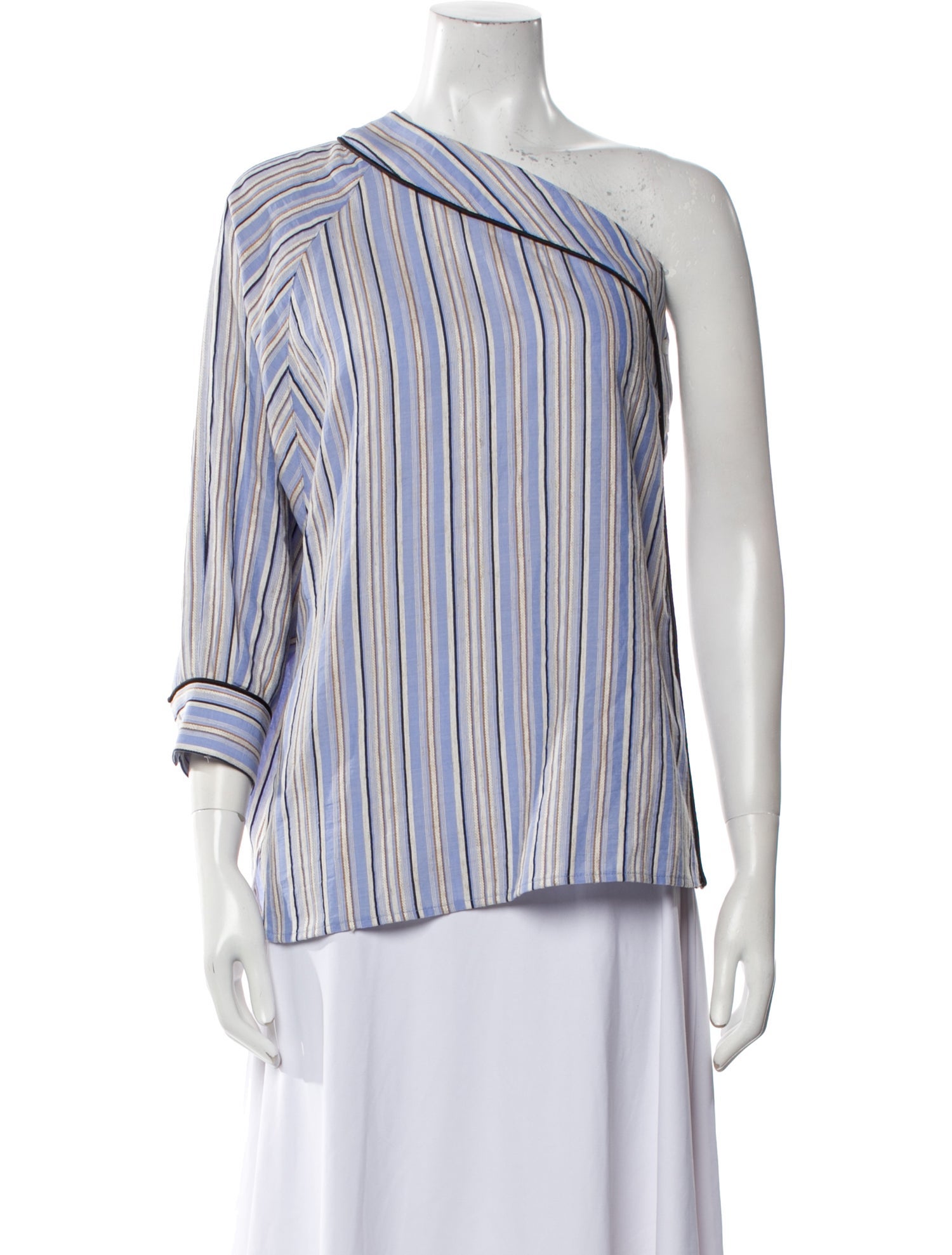 Smythe Striped One-Shoulder Blouse