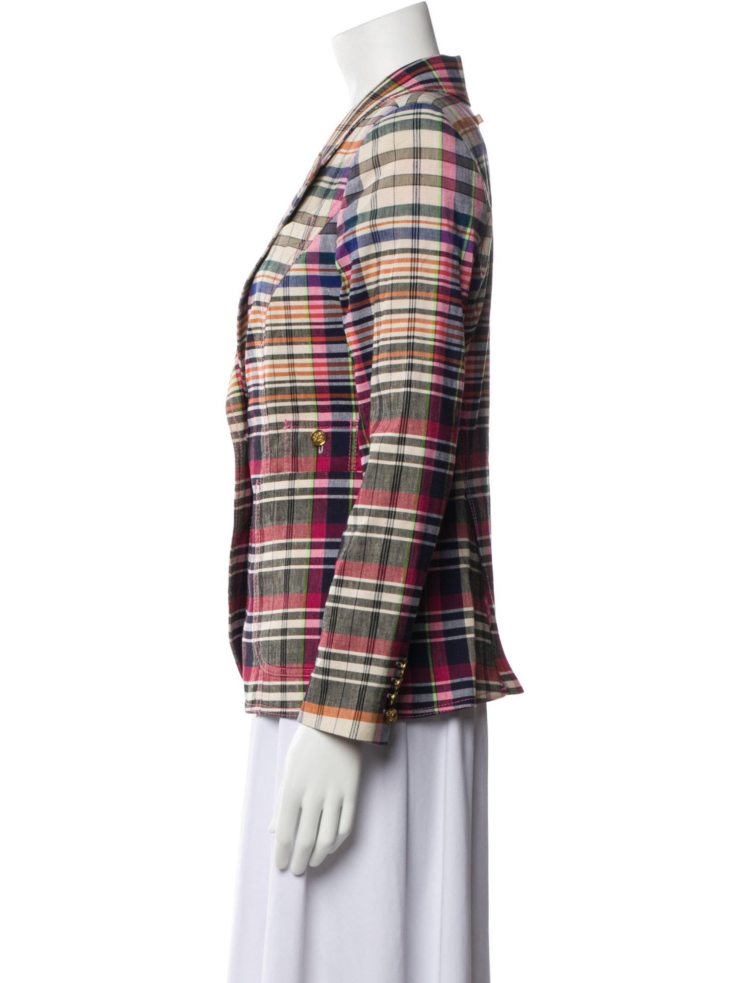 Vivienne Westwood Virgin Wool Plaid Print Blazer - Grey