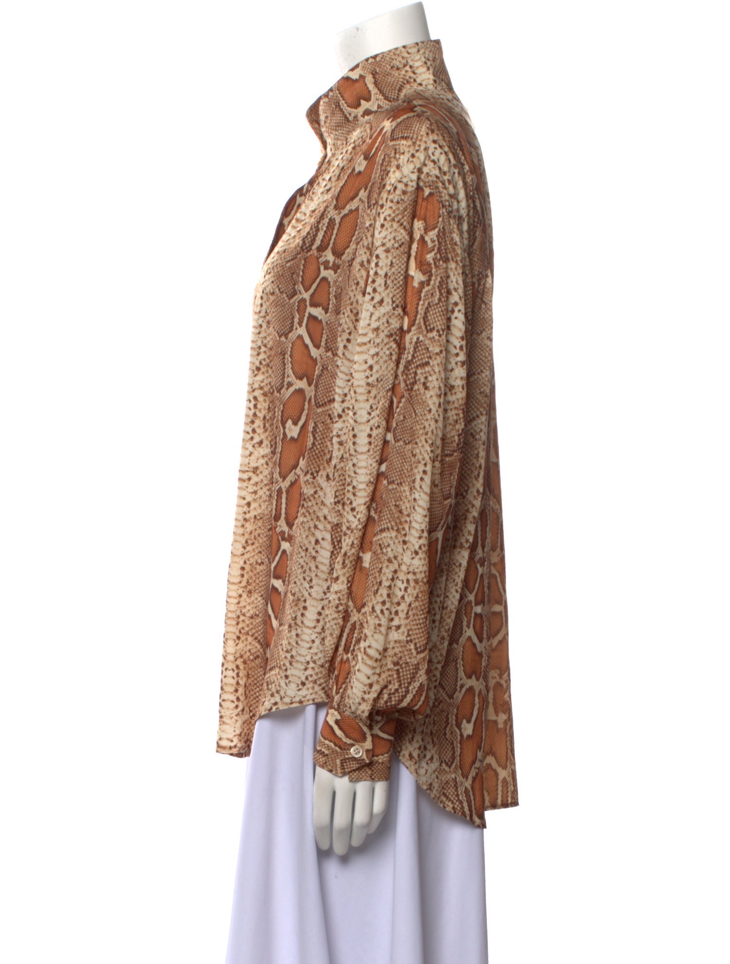 Smythe Animal Print Long Sleeve Button-Up Top