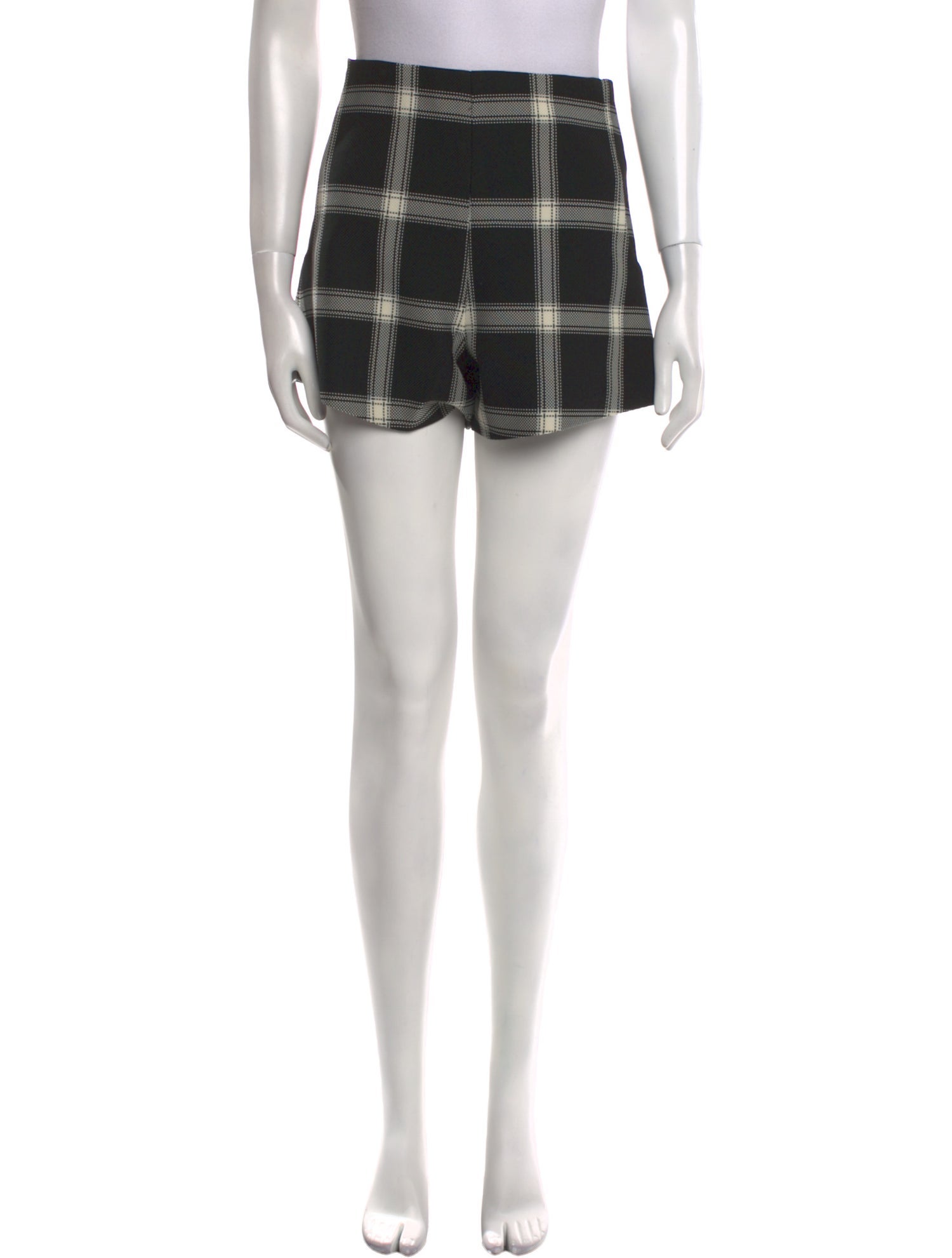 Smythe Plaid Print Mini Shorts