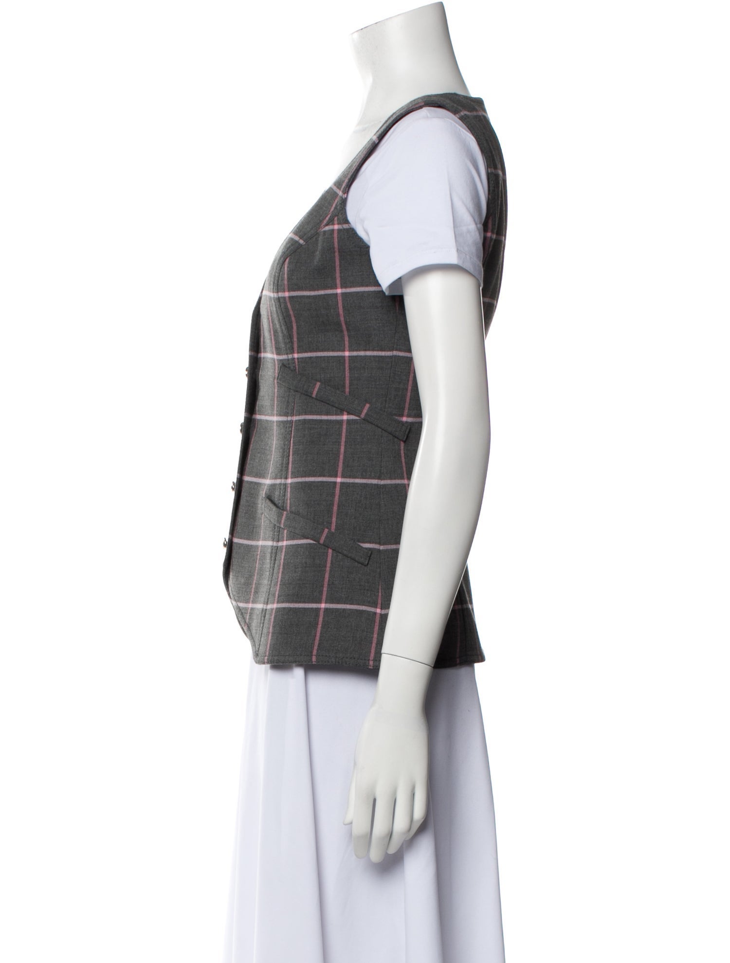 Smythe Plaid Print Vest w/ Tags