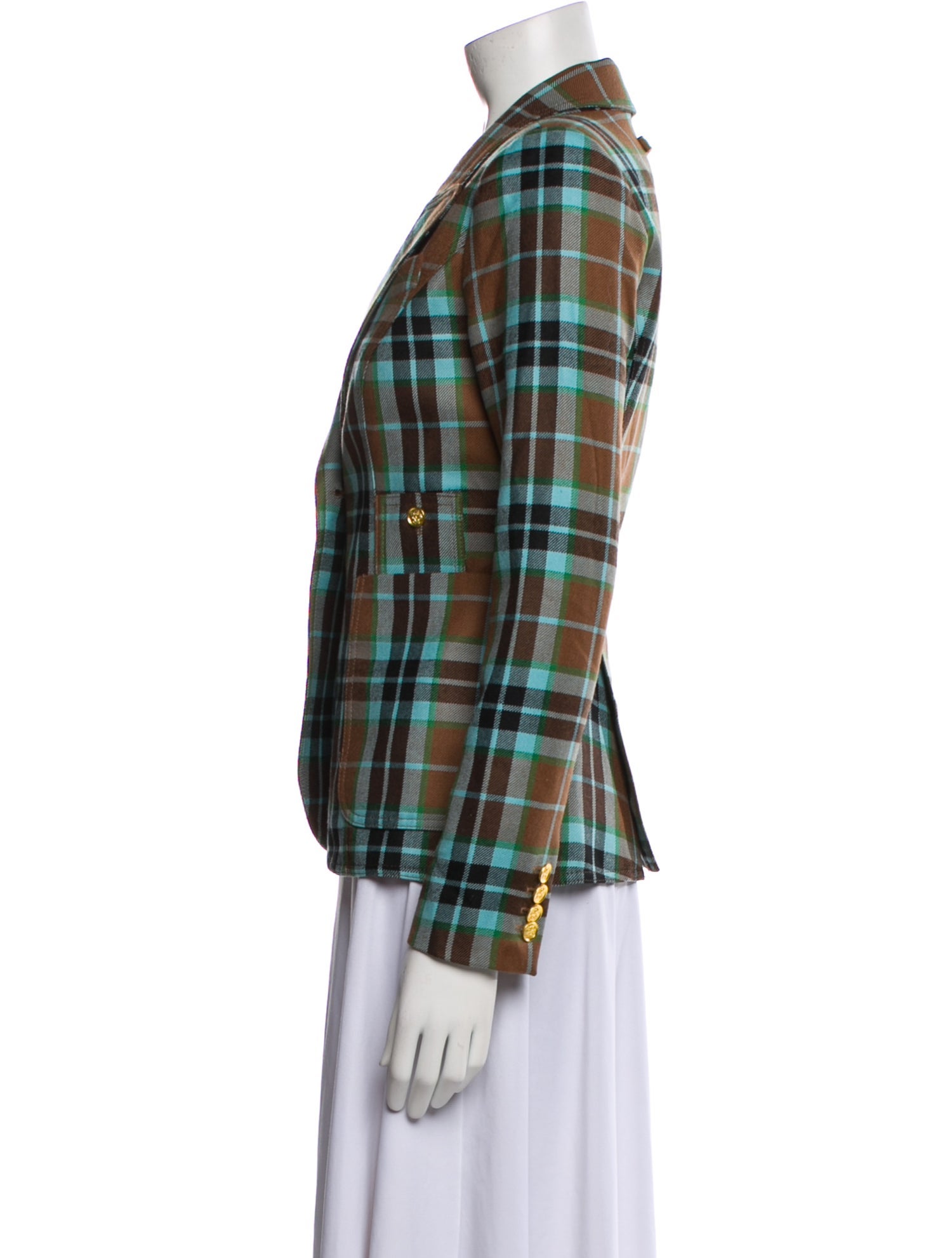 Smythe Wool Plaid Print Blazer