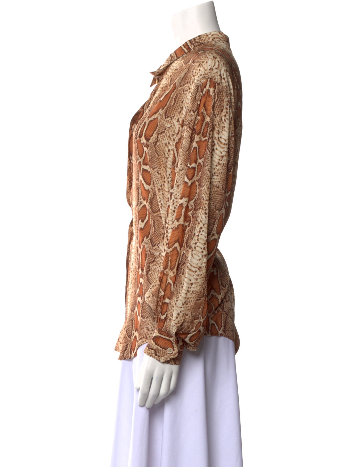 Smythe Animal Print Mock Neck Blouse