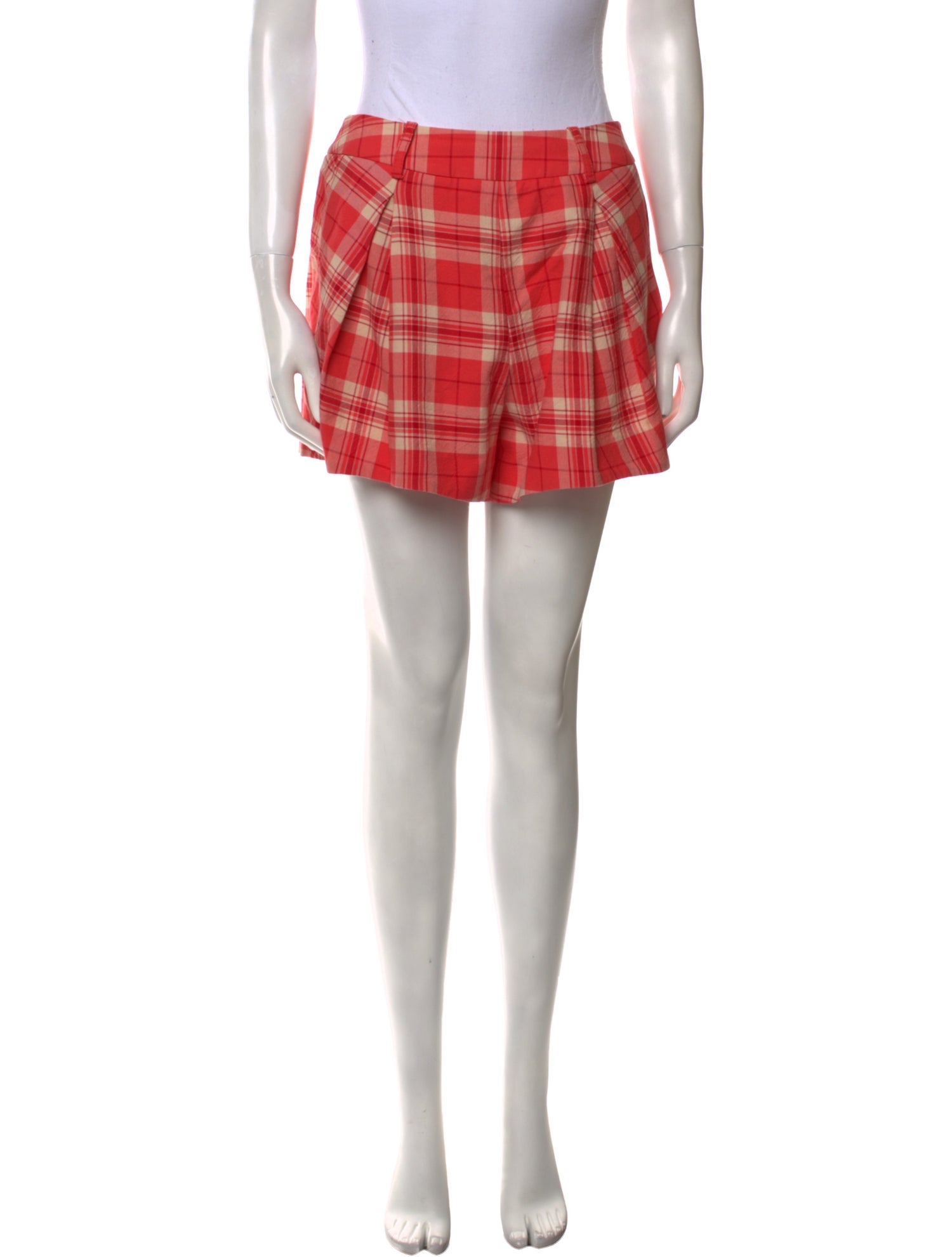 Smythe Plaid Print Mini Shorts