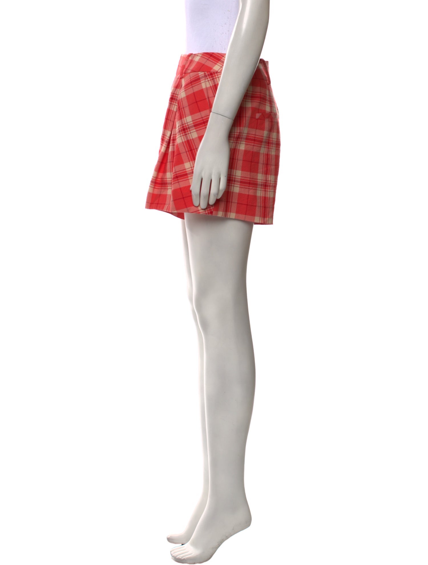 Smythe Plaid Print Mini Shorts