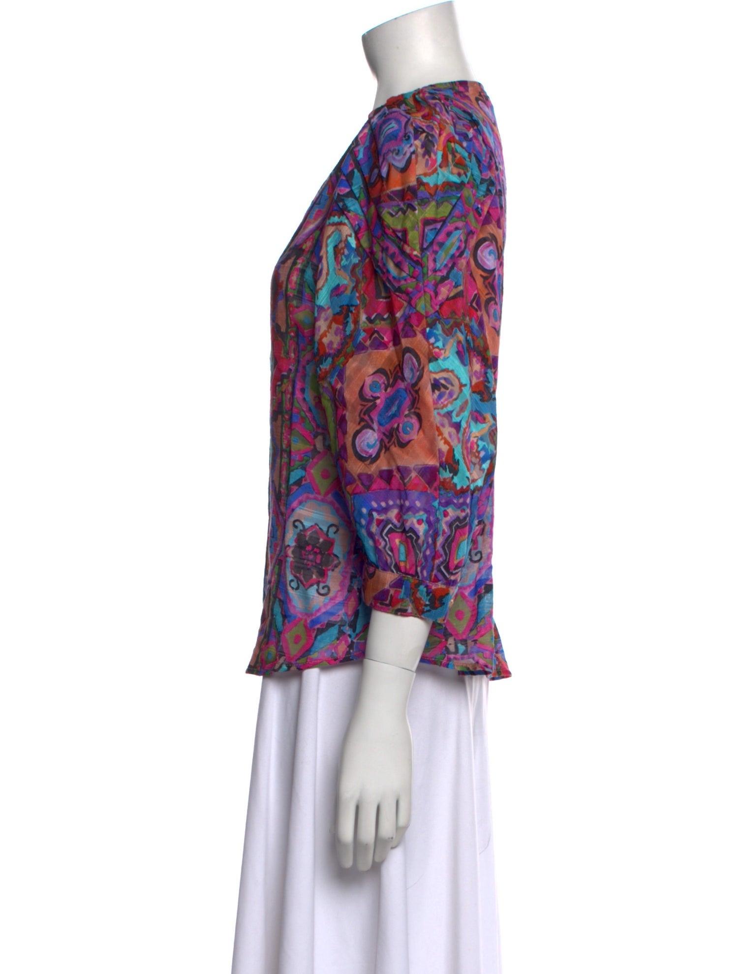 Smythe Printed V-Neck Blouse