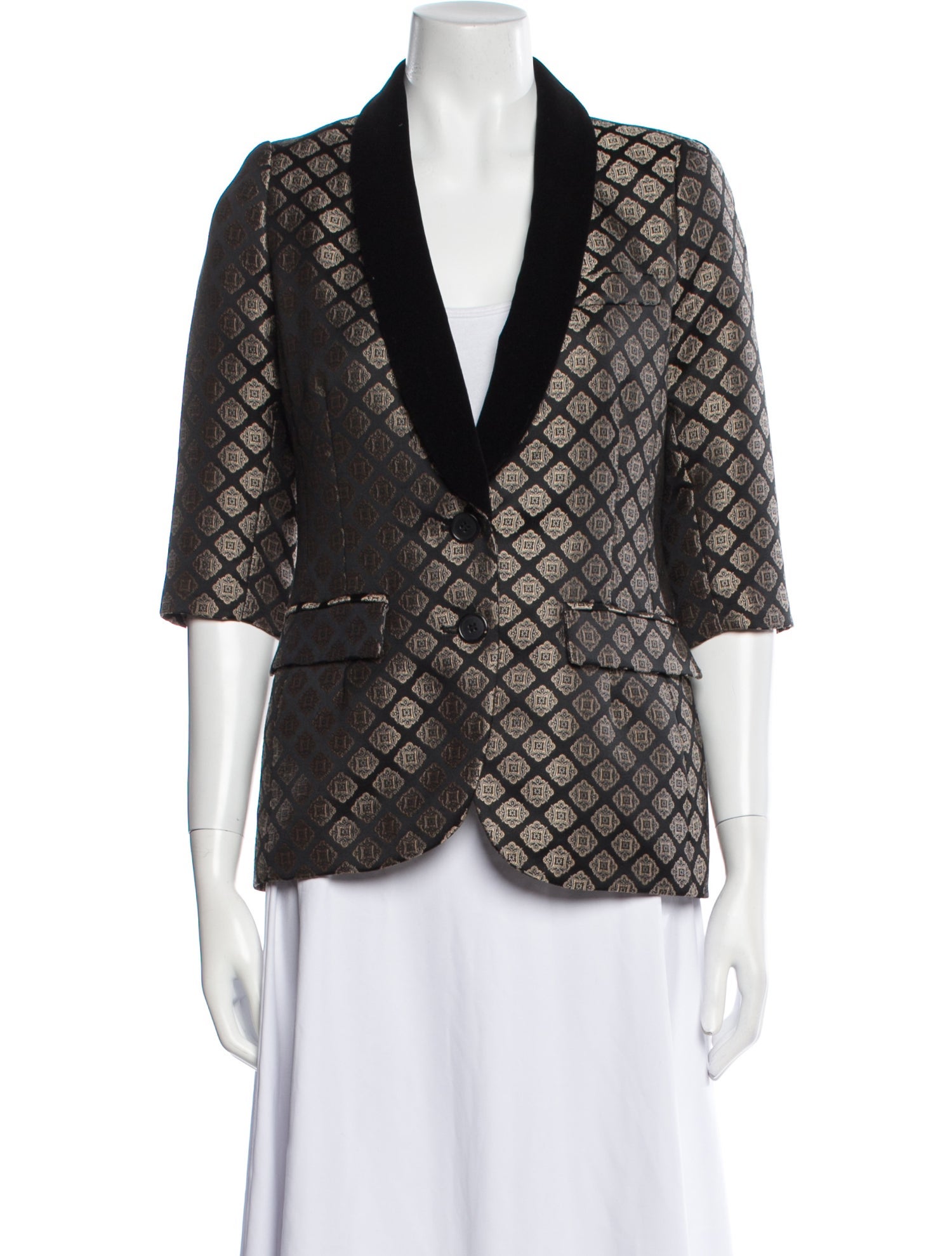 Smythe Plaid Print Blazer