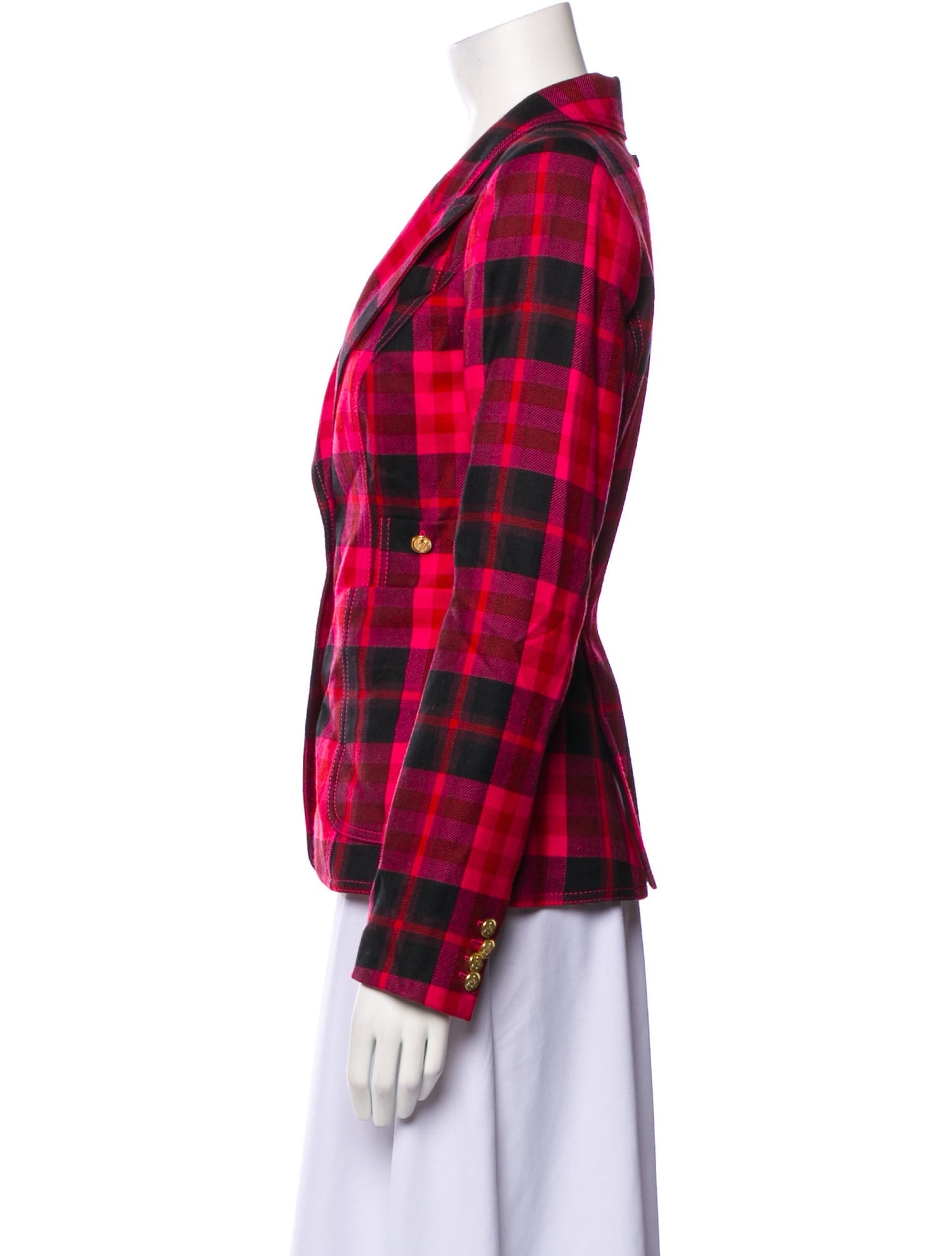 Smythe Wool Plaid Print Blazer