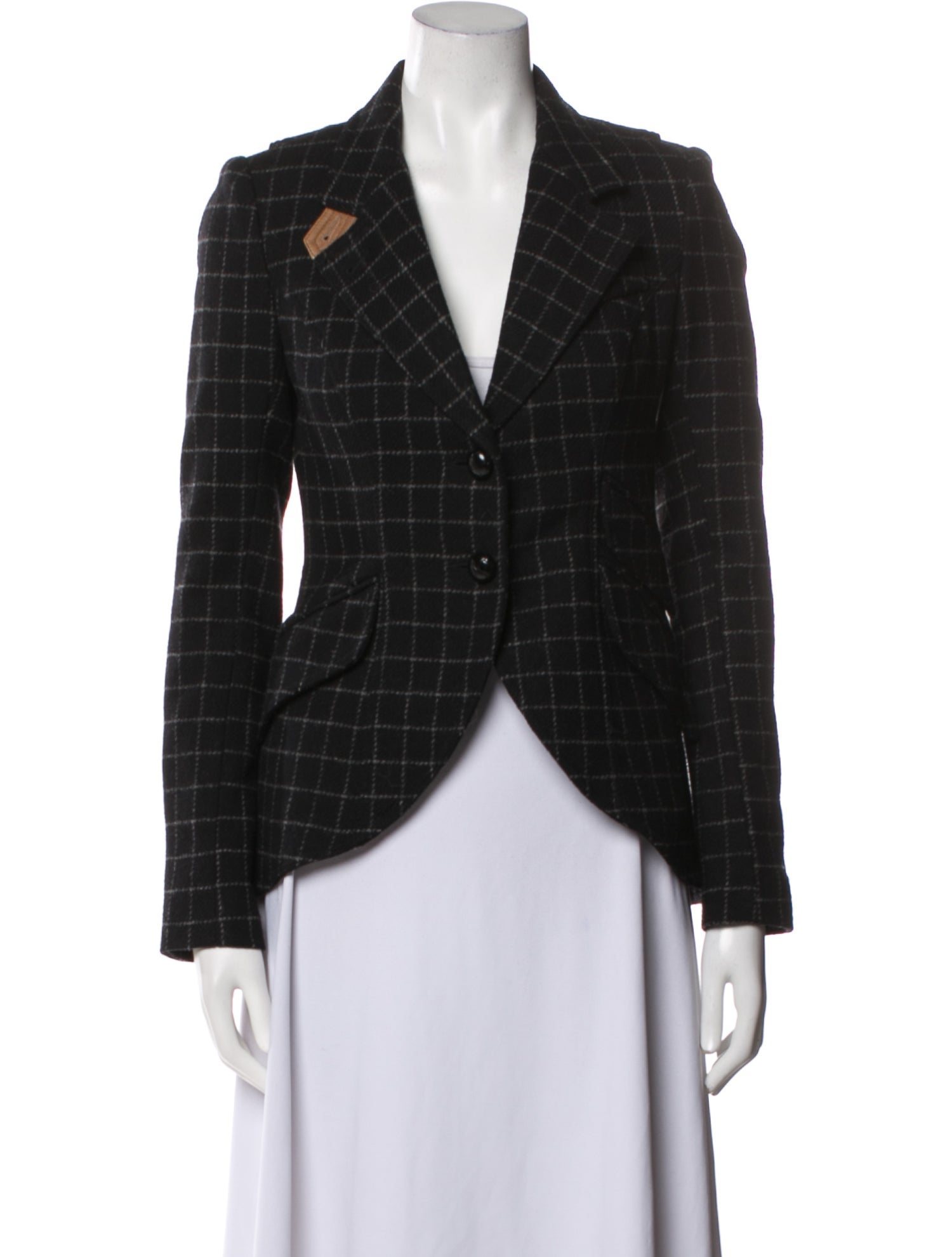 Smythe Wool Plaid Print Blazer