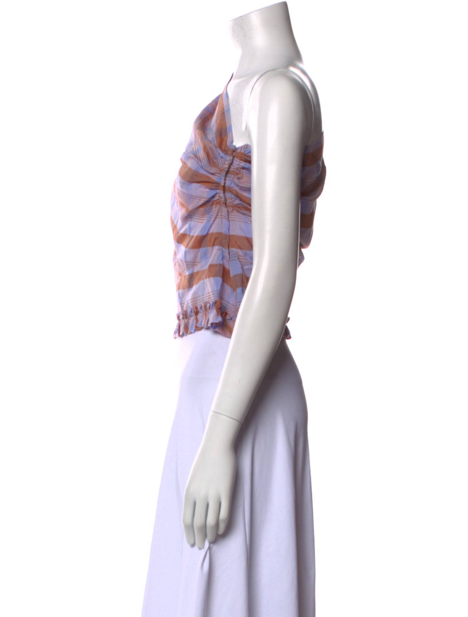Smythe Striped One-Shoulder Crop Top
