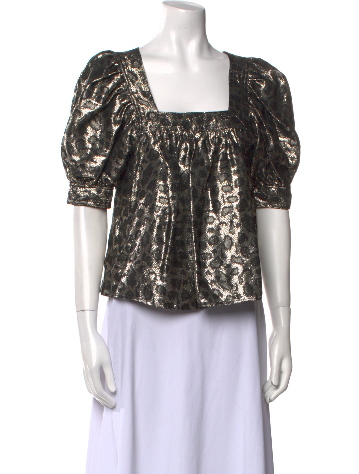 Smythe Printed Square Neckline Top