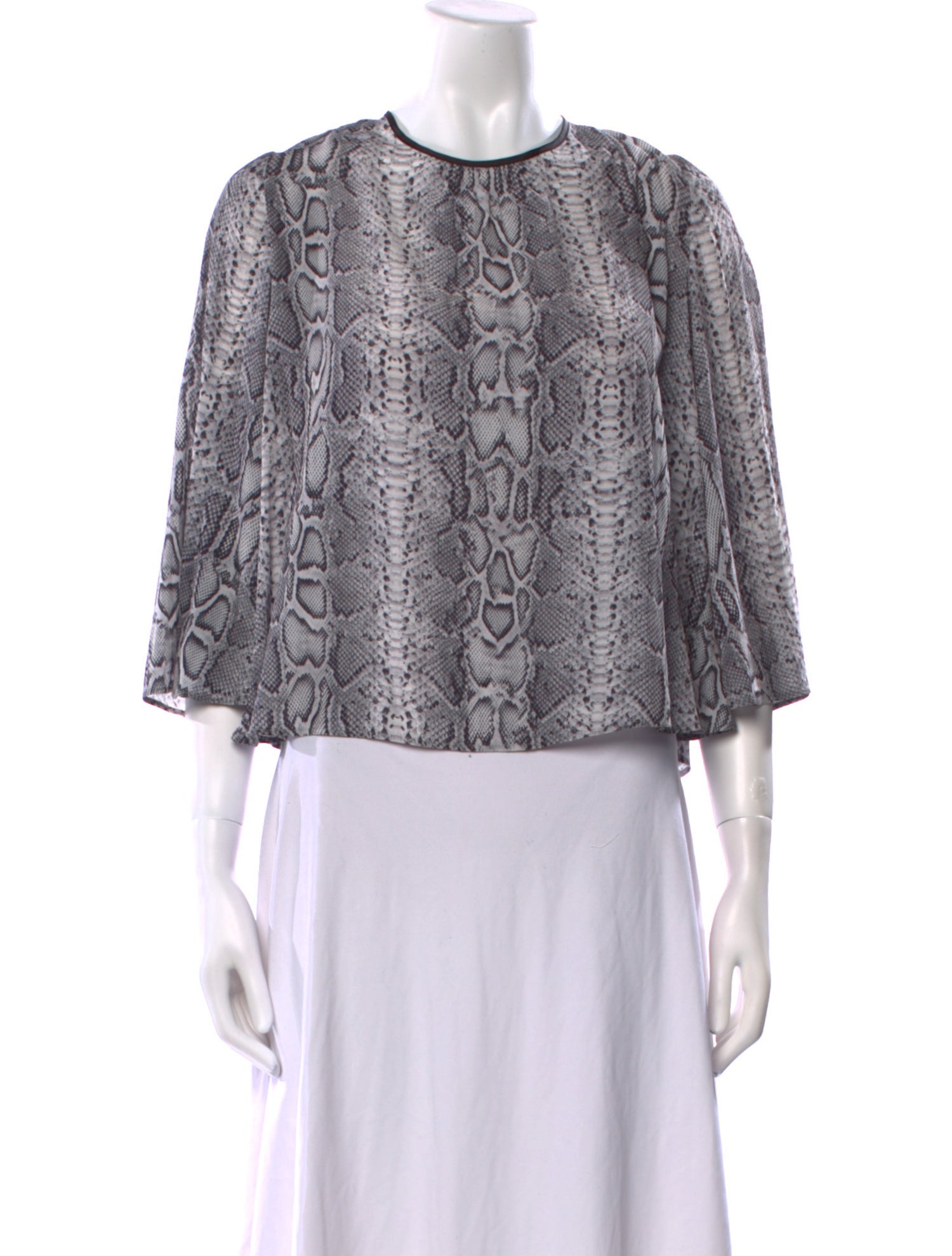 Smythe Animal Print Crew Neck Blouse