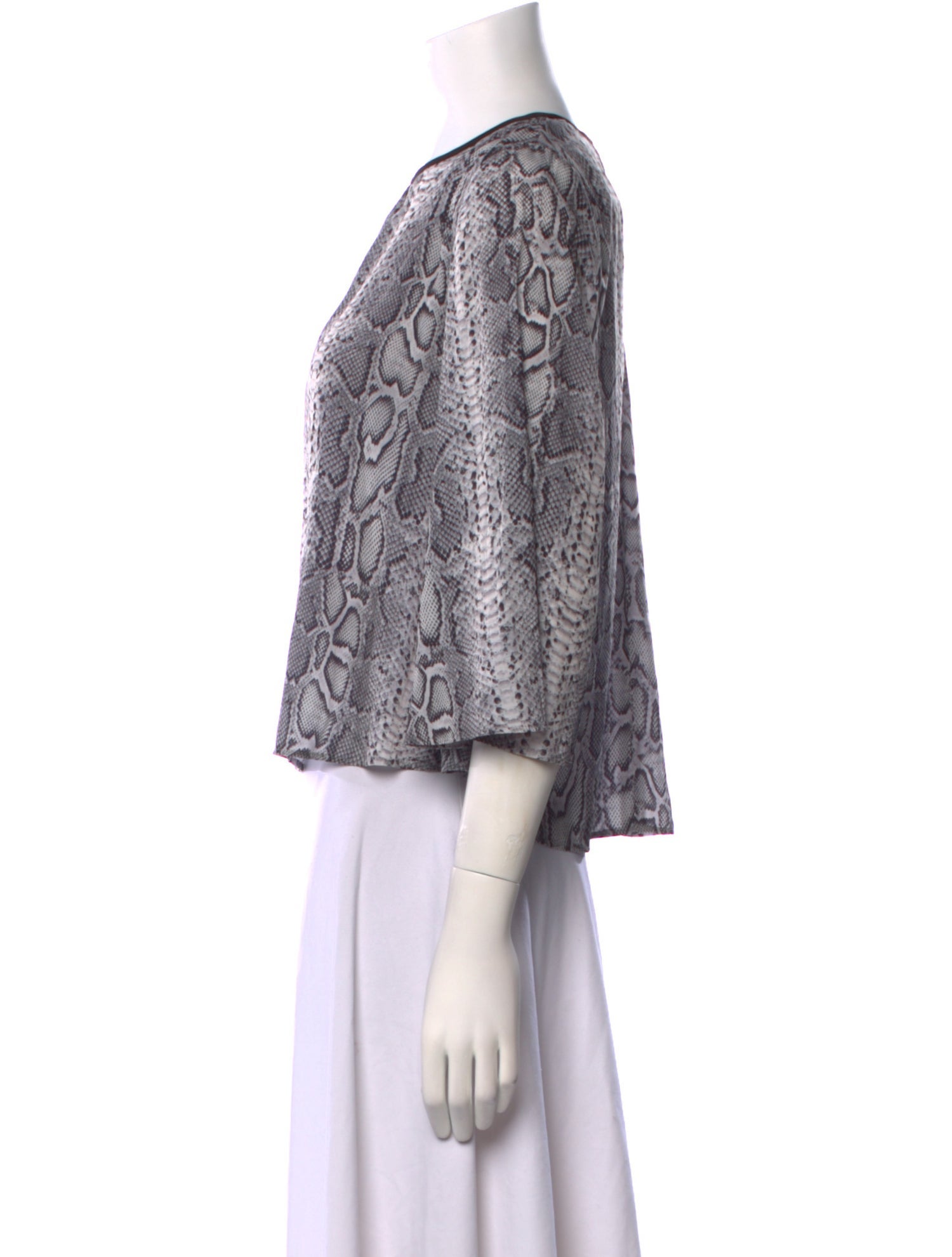 Smythe Animal Print Crew Neck Blouse