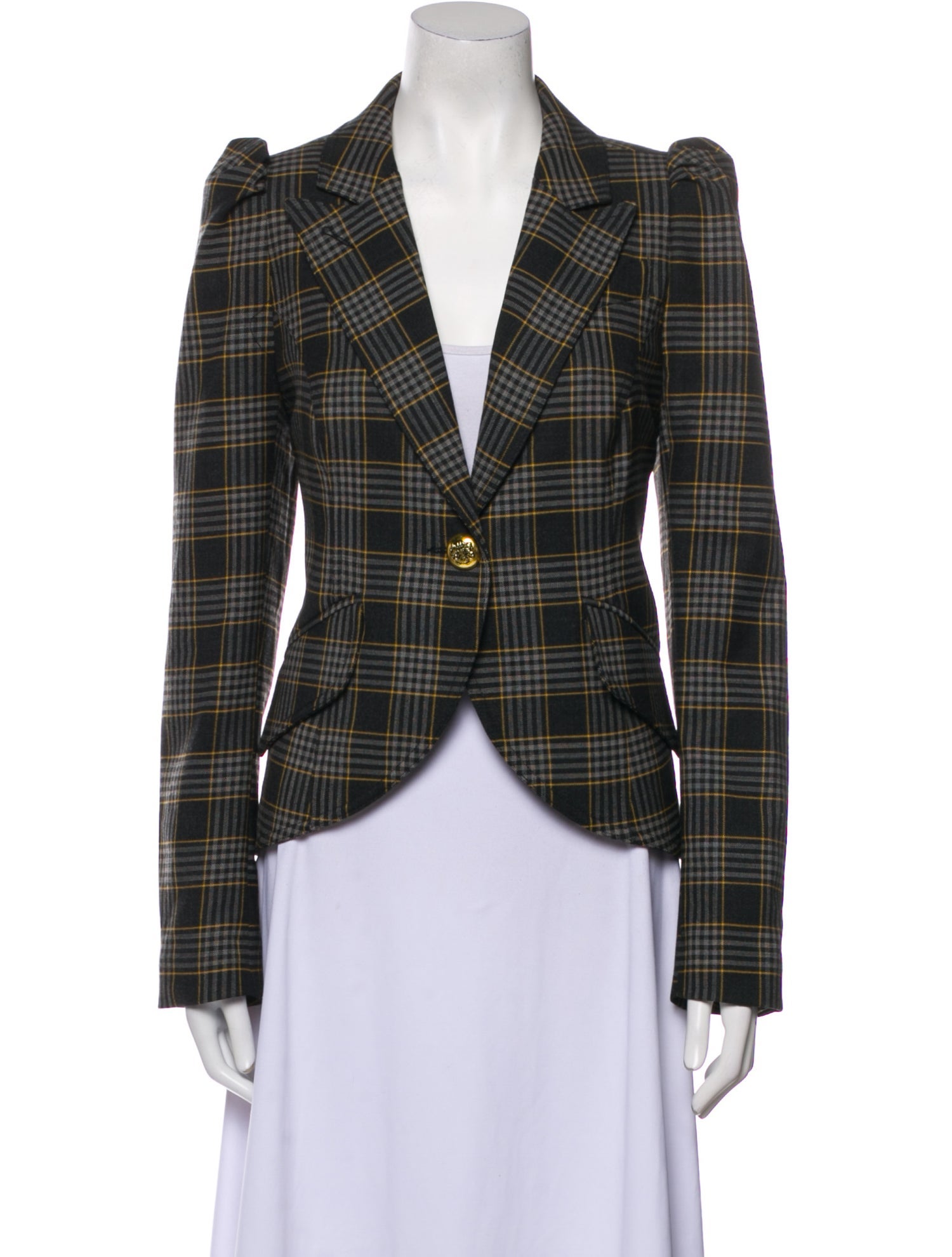 Smythe Plaid Print Blazer w/ Tags