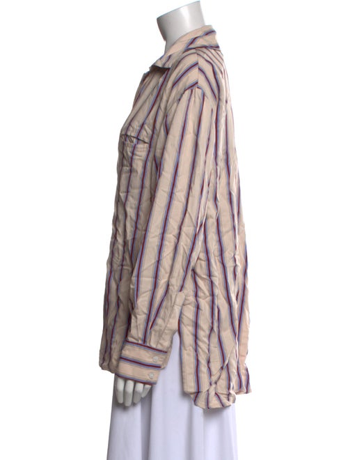 Smythe Striped Long Sleeve Button-Up Top