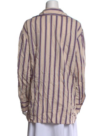 Smythe Striped Long Sleeve Button-Up Top