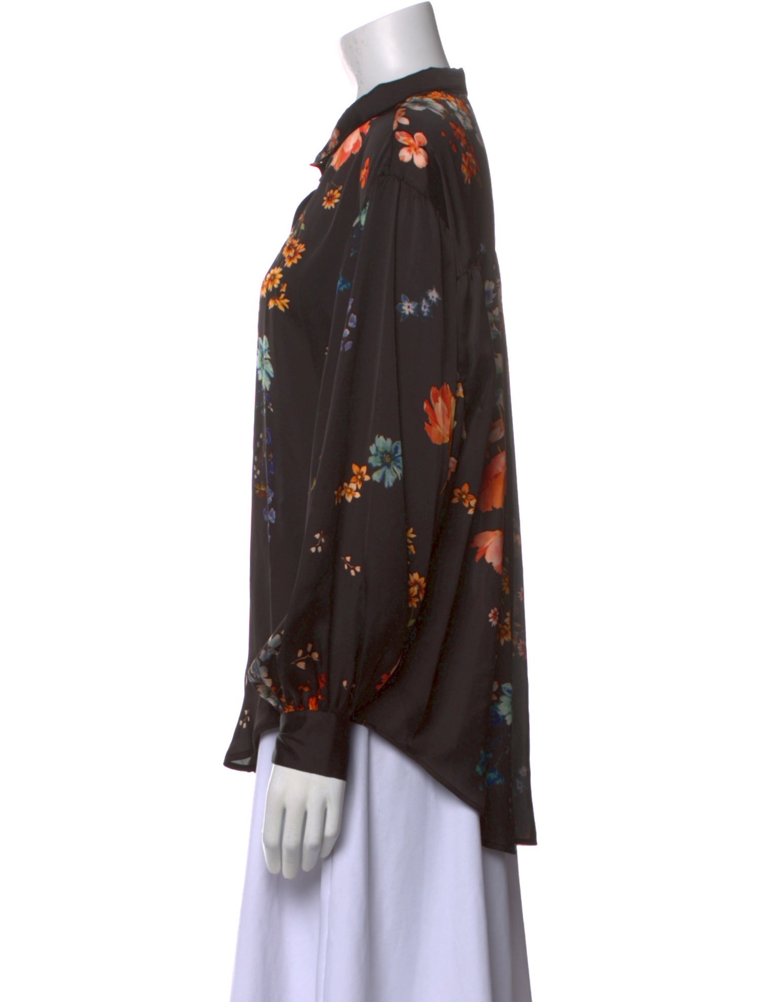 Smythe Floral Print Long Sleeve Button-Up Top