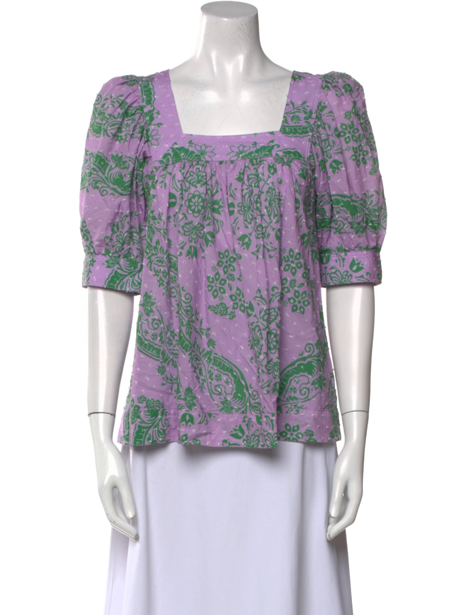 Smythe Printed Square Neckline Blouse w/ Tags