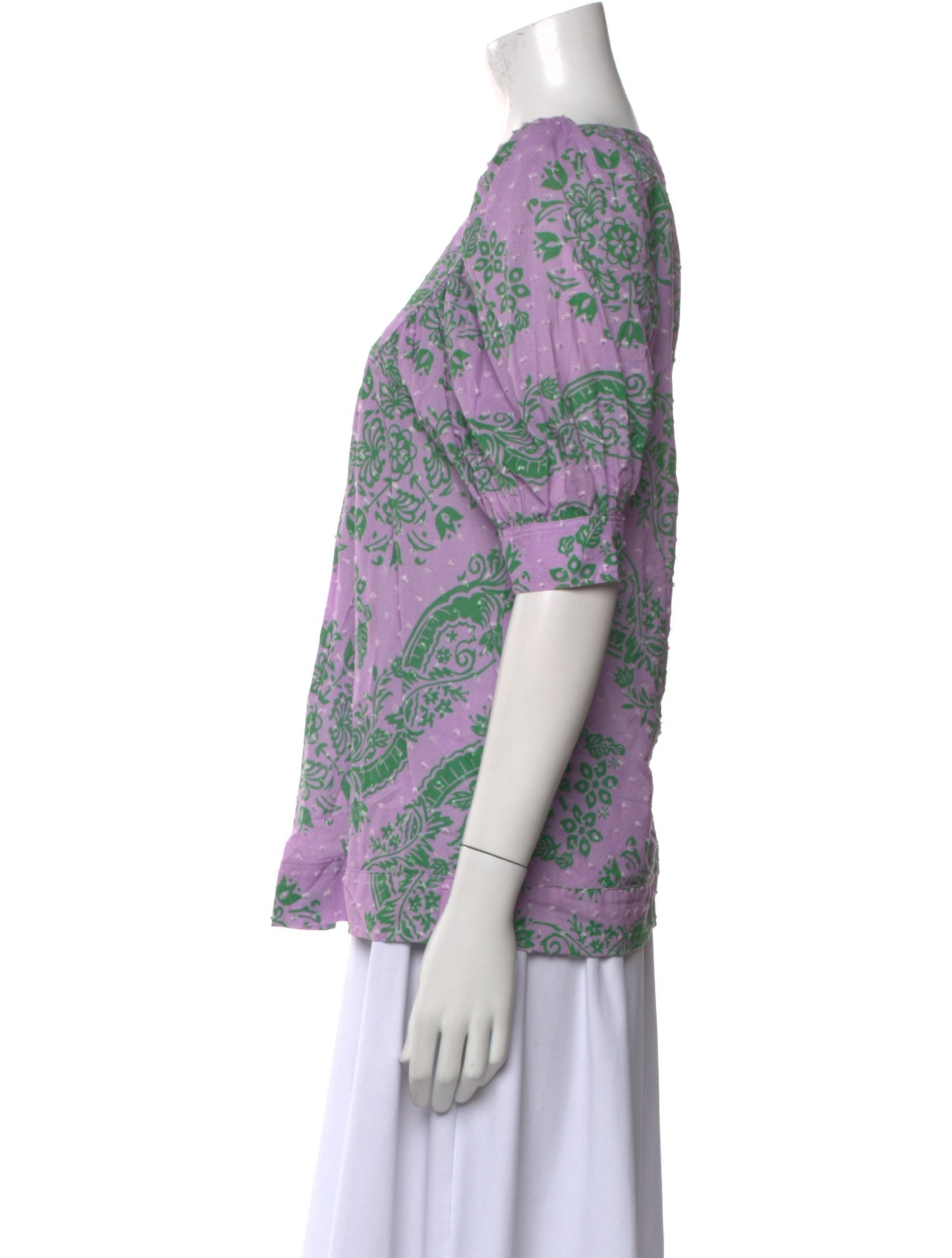 Smythe Printed Square Neckline Blouse w/ Tags