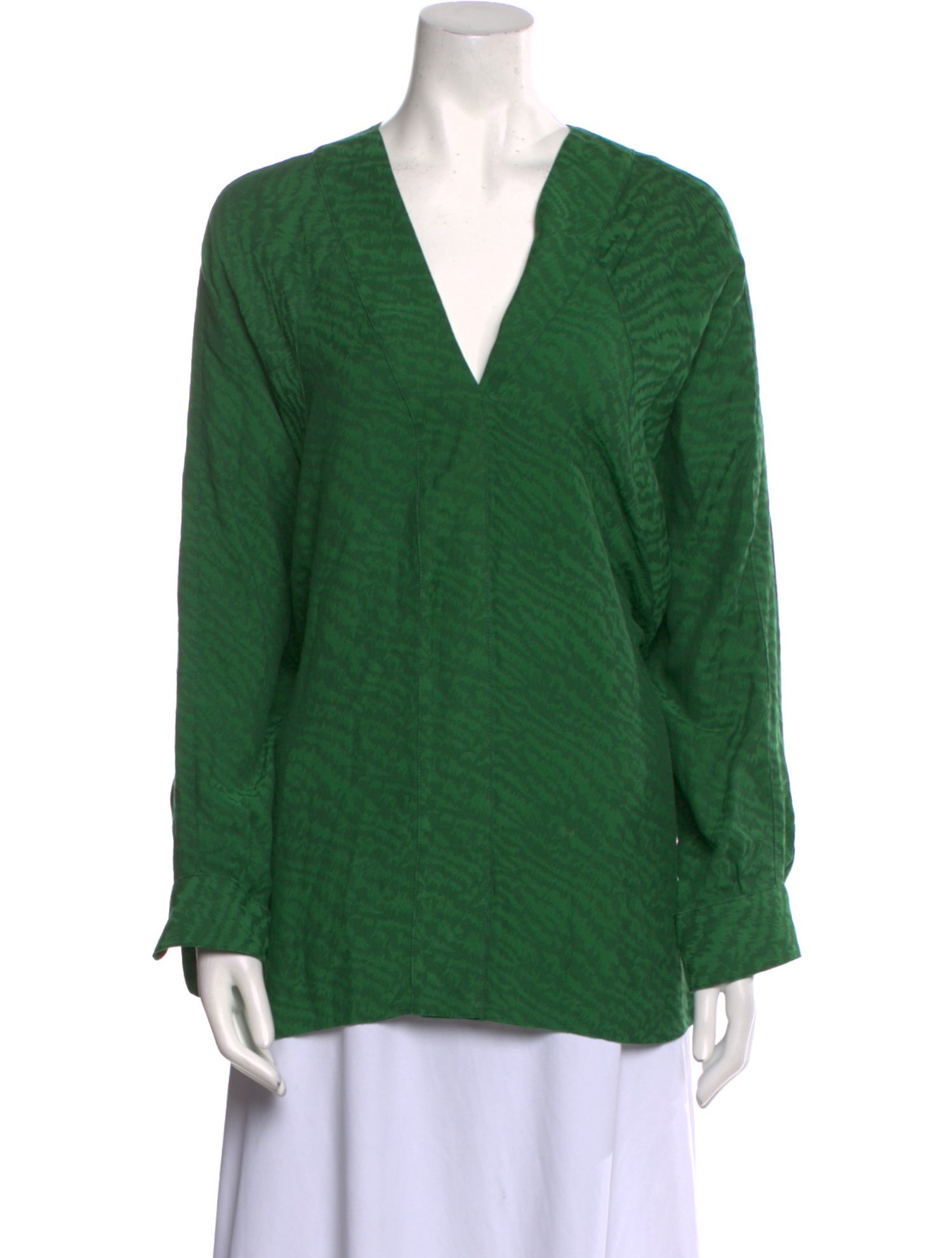 Smythe V-Neck Long Sleeve Blouse