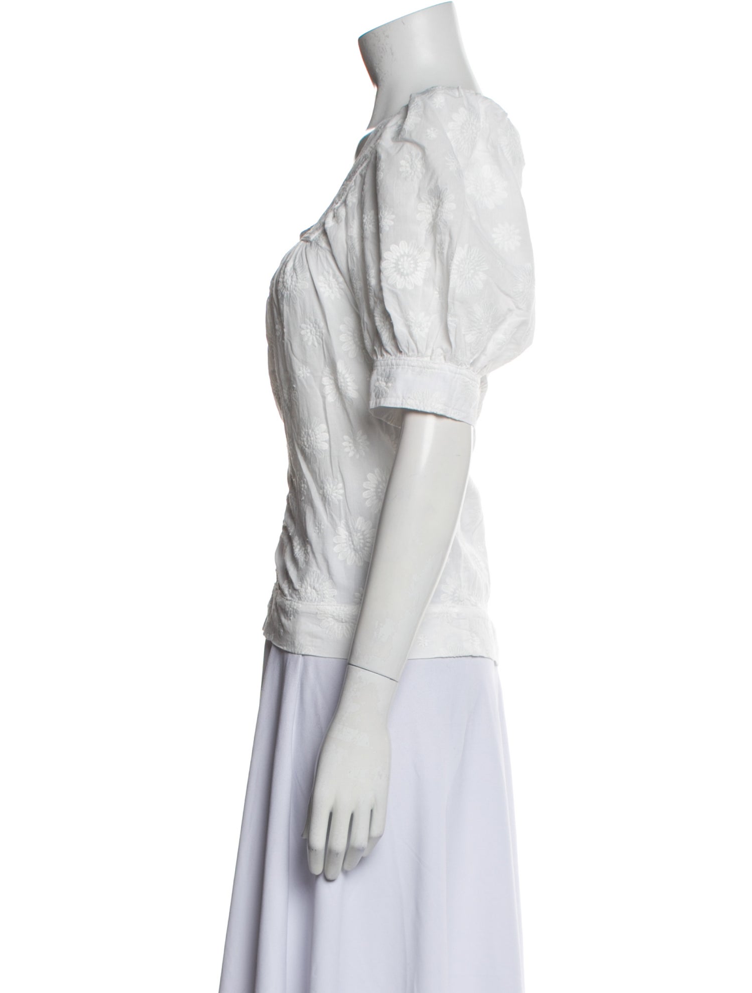 Smythe Square Neckline Short Sleeve Top