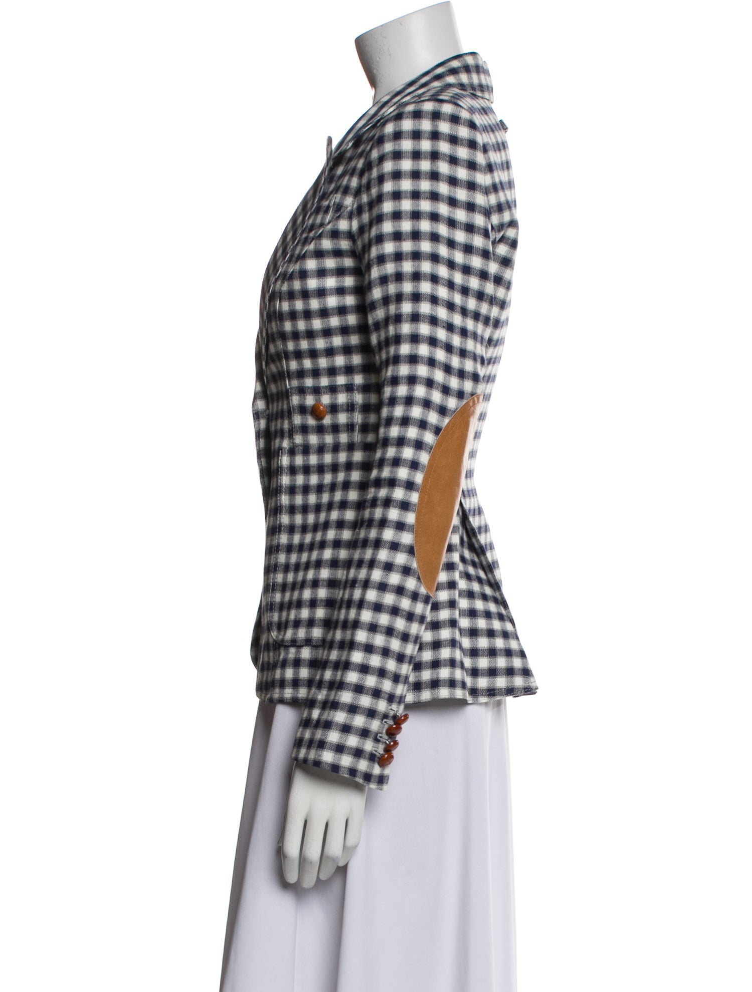 Smythe Linen Plaid Print Blazer