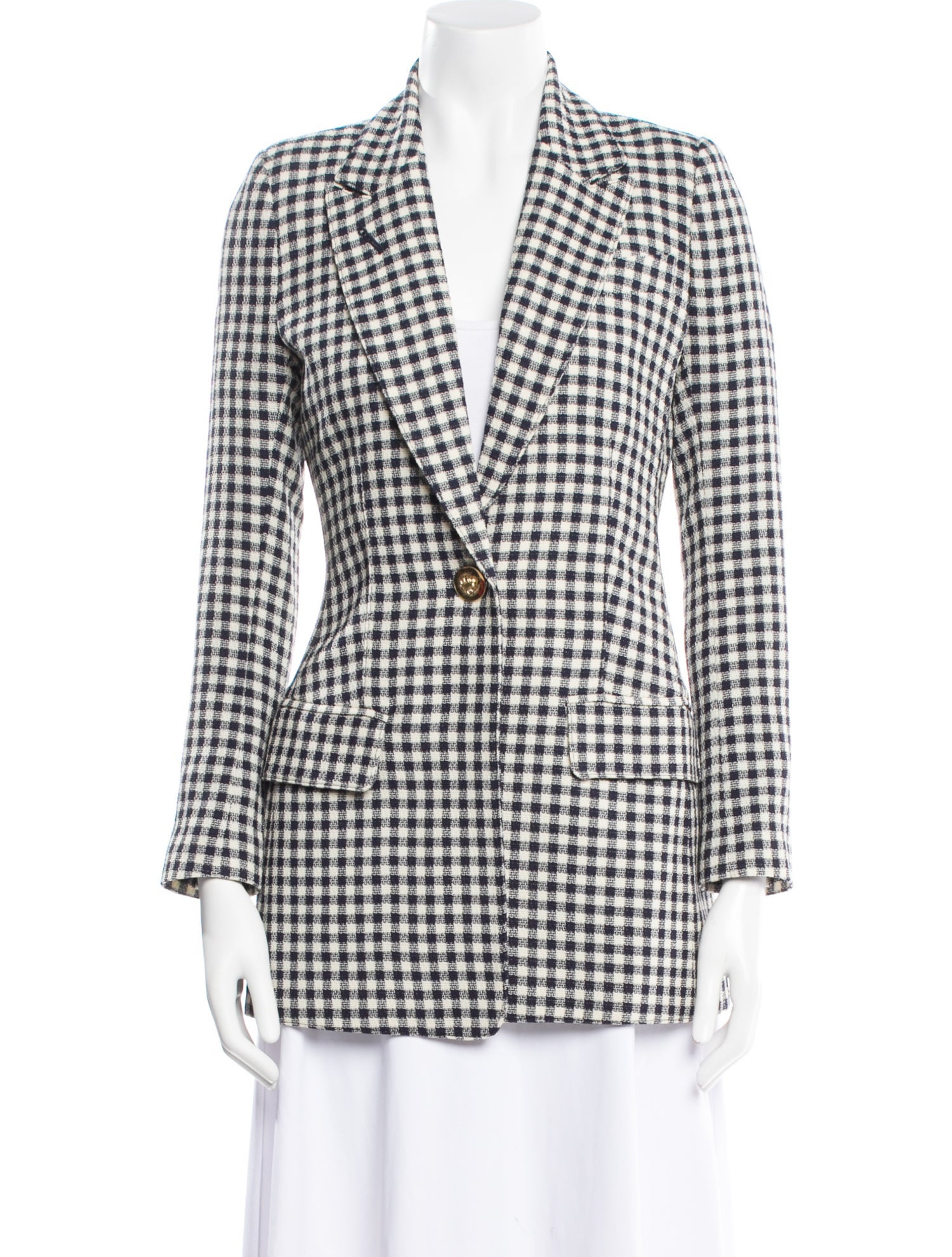 Smythe Wool Plaid Print Blazer
