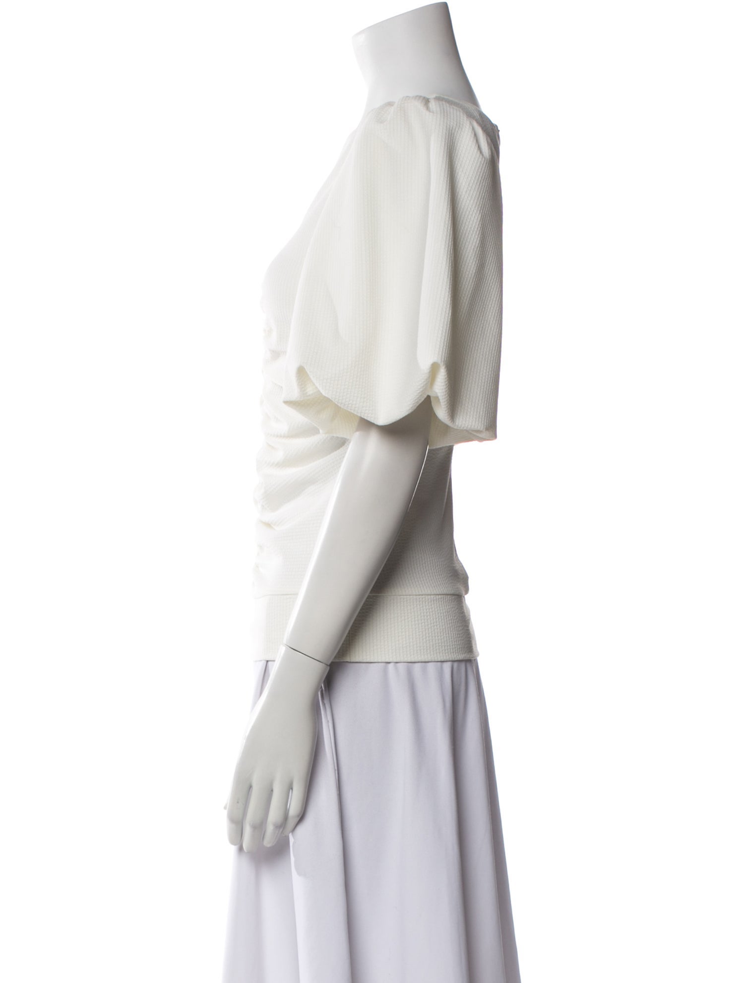 Smythe Bateau Neckline Short Sleeve Blouse