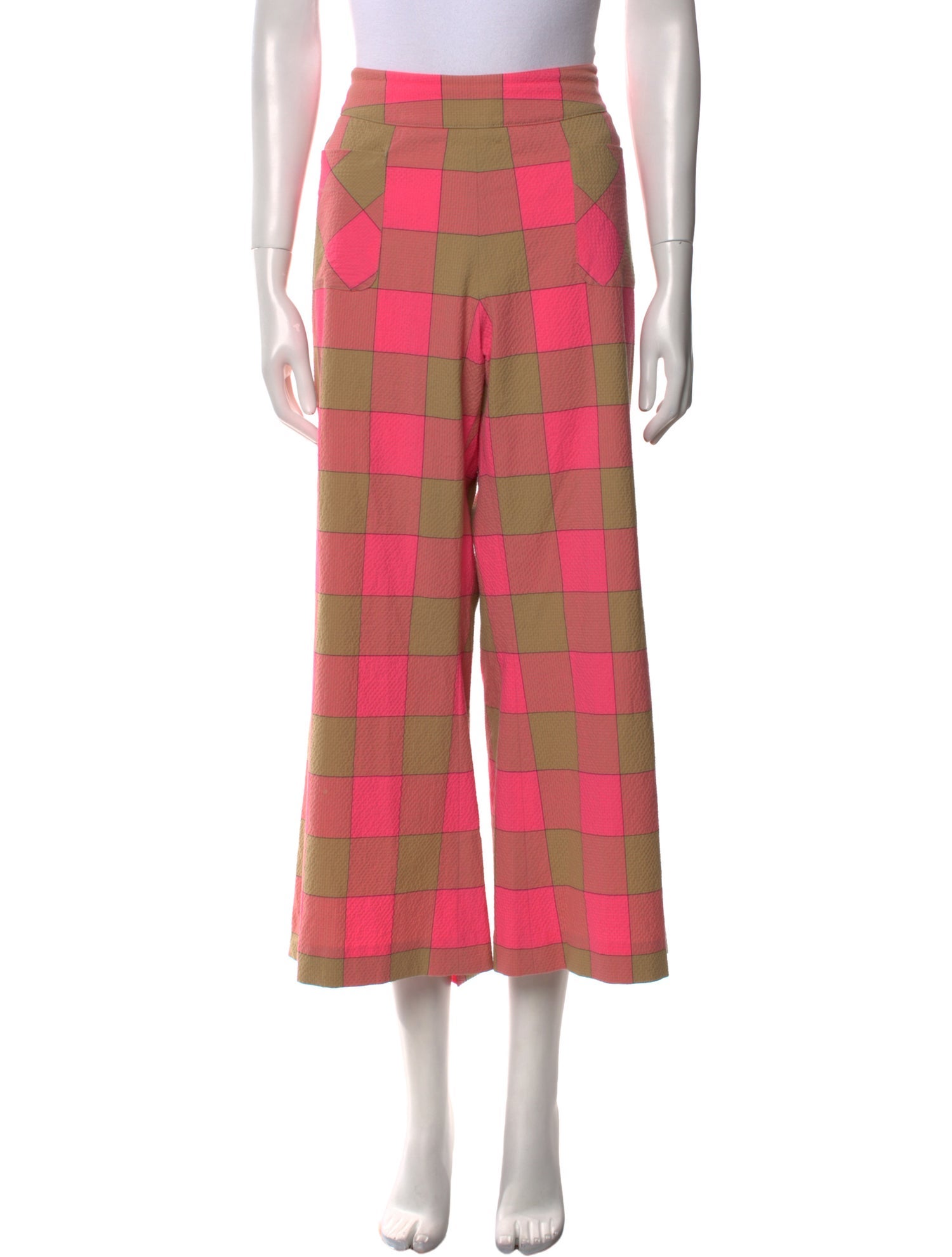 Smythe Plaid Print Wide Leg Pants
