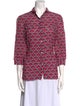 Smythe Printed Three-Quarter Sleeve Button-Up Top