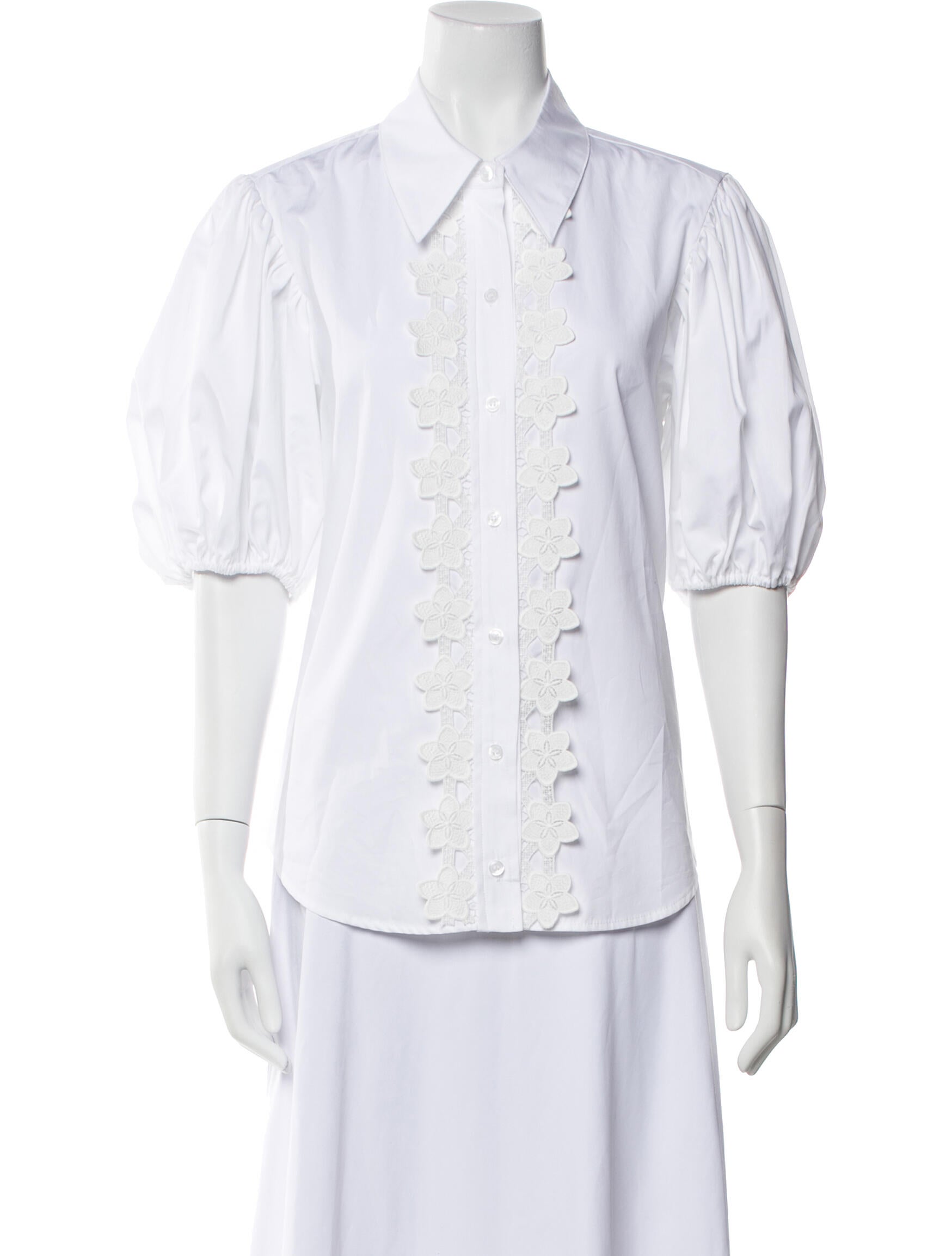 Smythe Three-Quarter Sleeve Button-Up Top