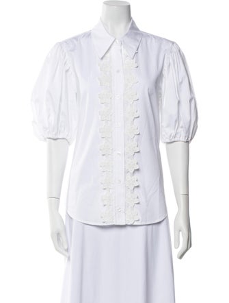 Smythe Three-Quarter Sleeve Button-Up Top