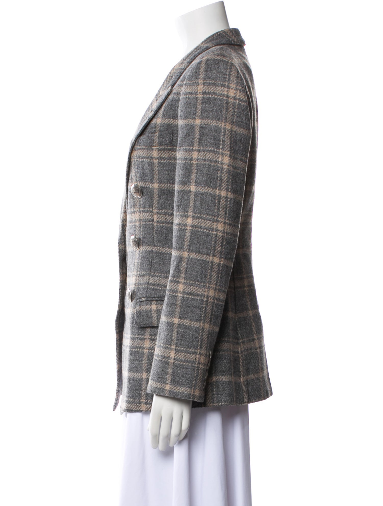 Smythe Wool Plaid Print Blazer w/ Tags